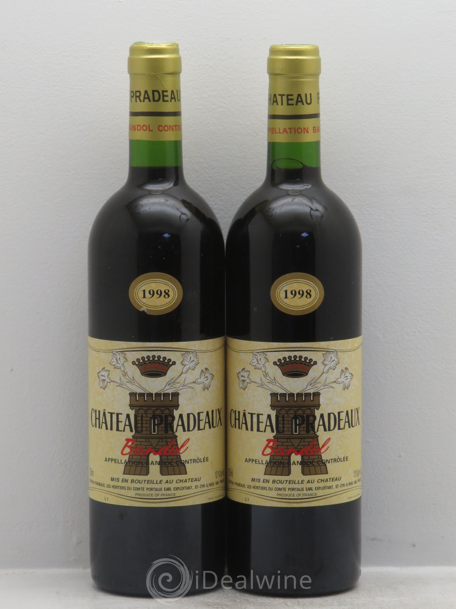 Bandol Château Pradeaux Famille Portalis 1998 - Lot de 2 bouteilles - 0