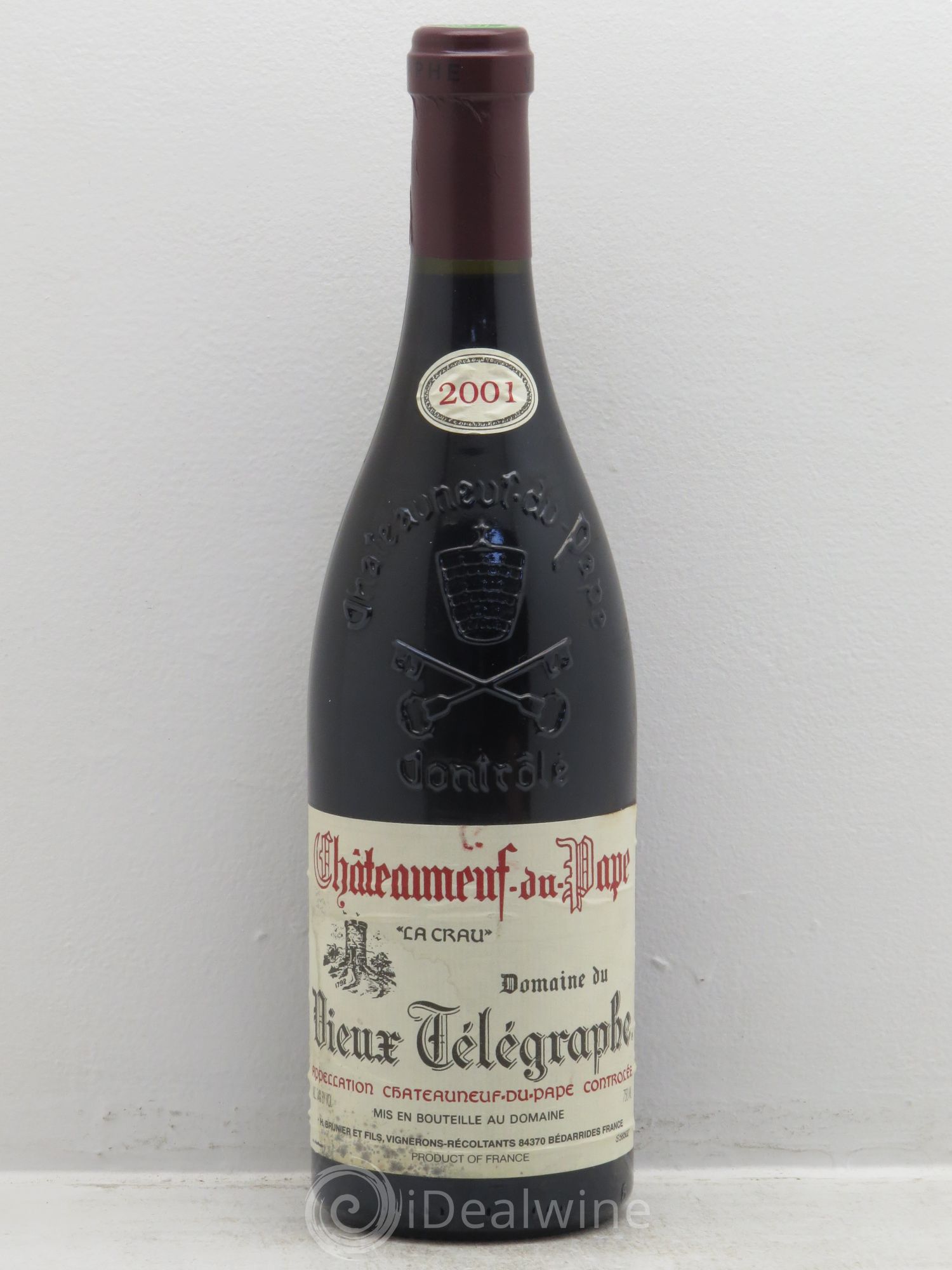 Châteauneuf-du-Pape Vieux Télégraphe (Domaine du) Vignobles Brunier 2001 - Lot de 1 bouteille - 0