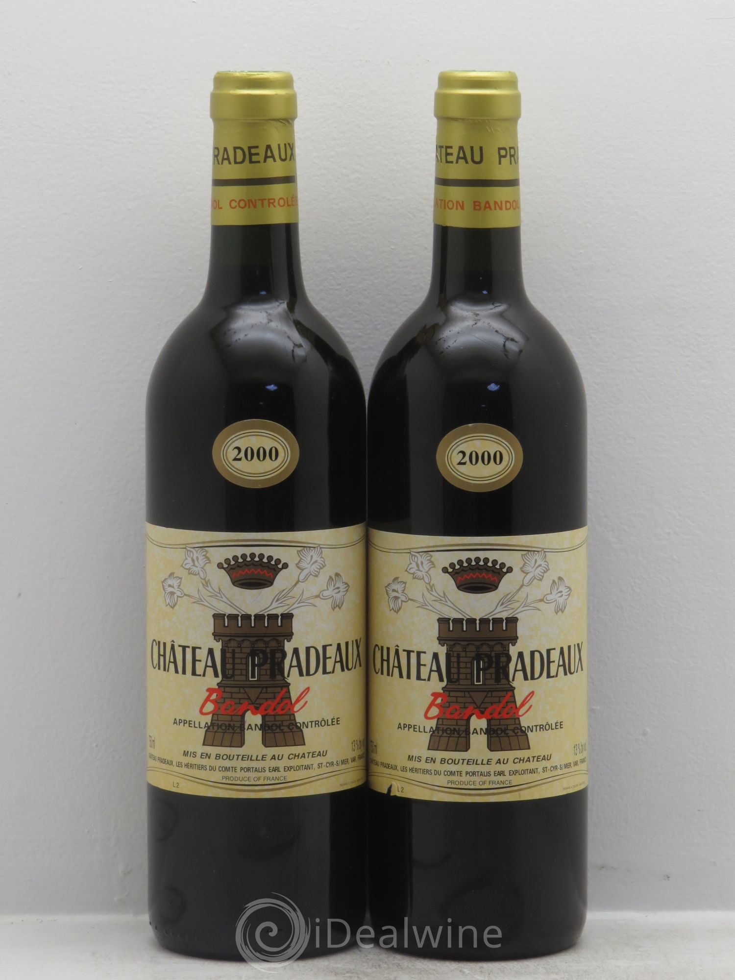 Bandol Château Pradeaux Famille Portalis 2000 - Lot de 2 bouteilles - 0