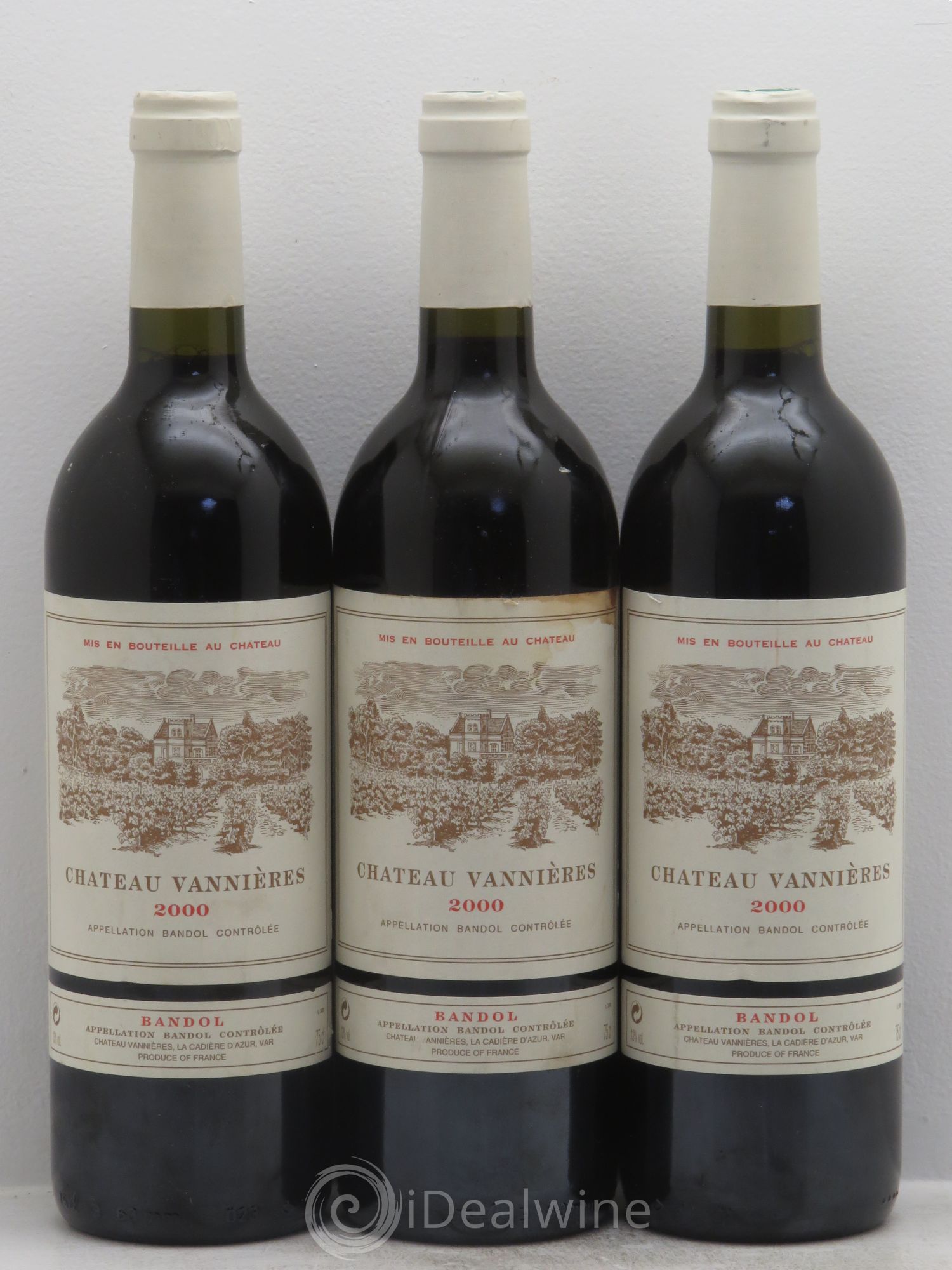 Bandol Château Vannières Éric et Charles-Éric Boisseaux 2000 - Lotto di 3 bottiglie - 0