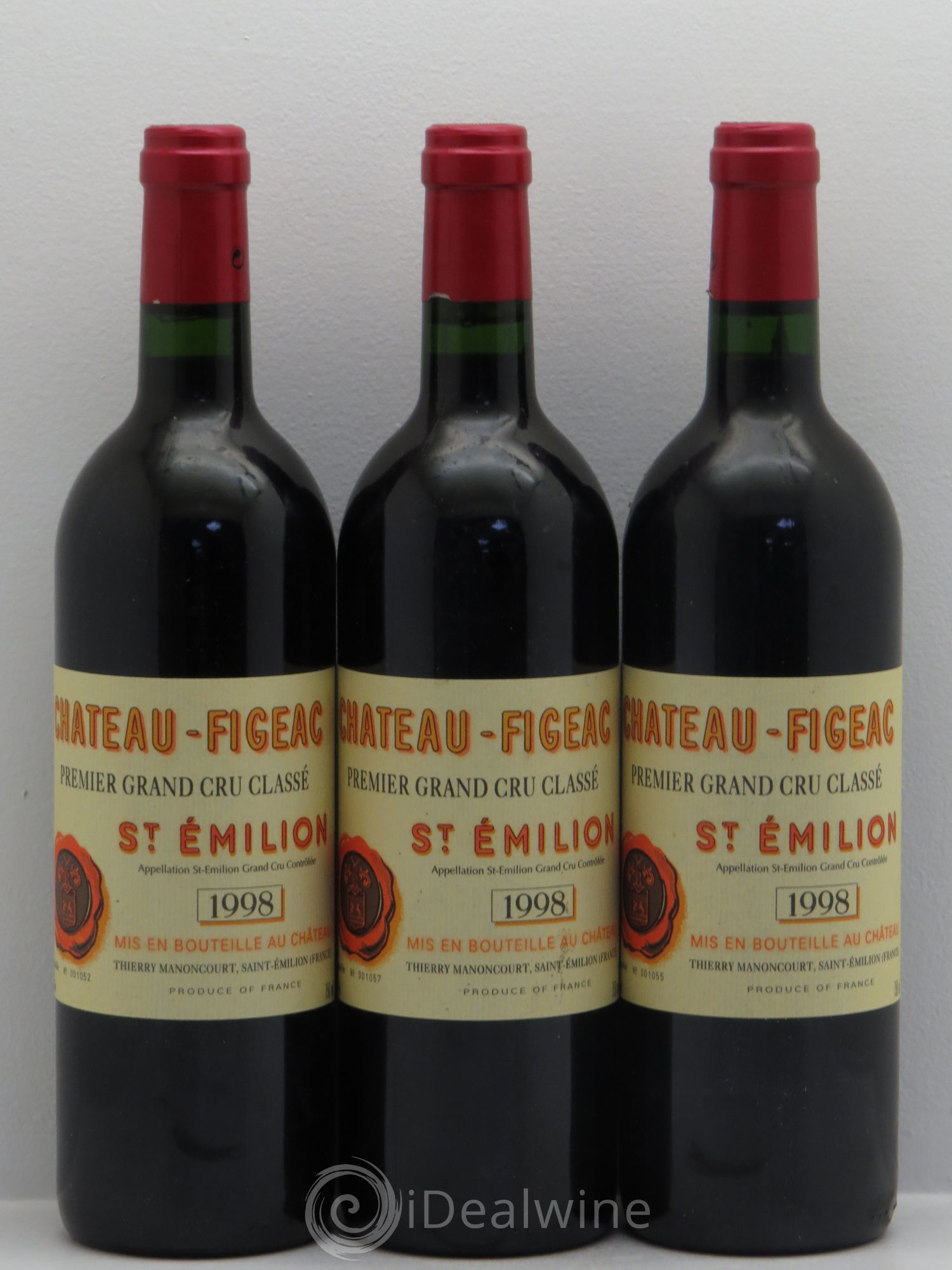 Château Figeac 1er Grand Cru Classé A 1998 - Lot de 3 bouteilles - 0