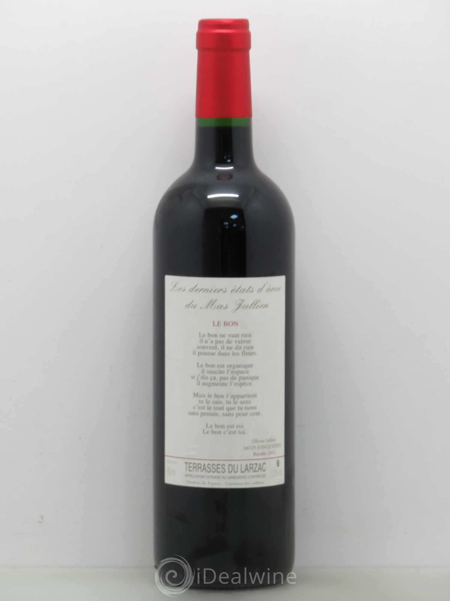 Terrasses du Larzac Mas Jullien Les Etats d'Ame du Mas Jullien Olivier Jullien 2012 - Lot de 1 bouteille - 0