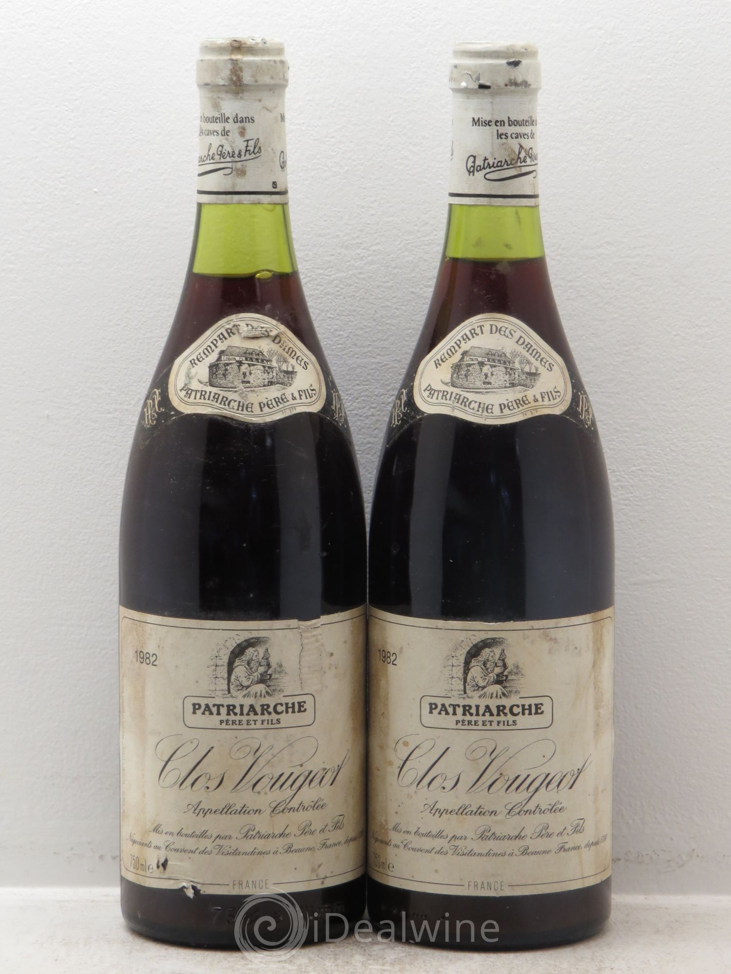 Clos de Vougeot Grand Cru Domaine Patriarche 1982 - Lot de 2 bouteilles - 0