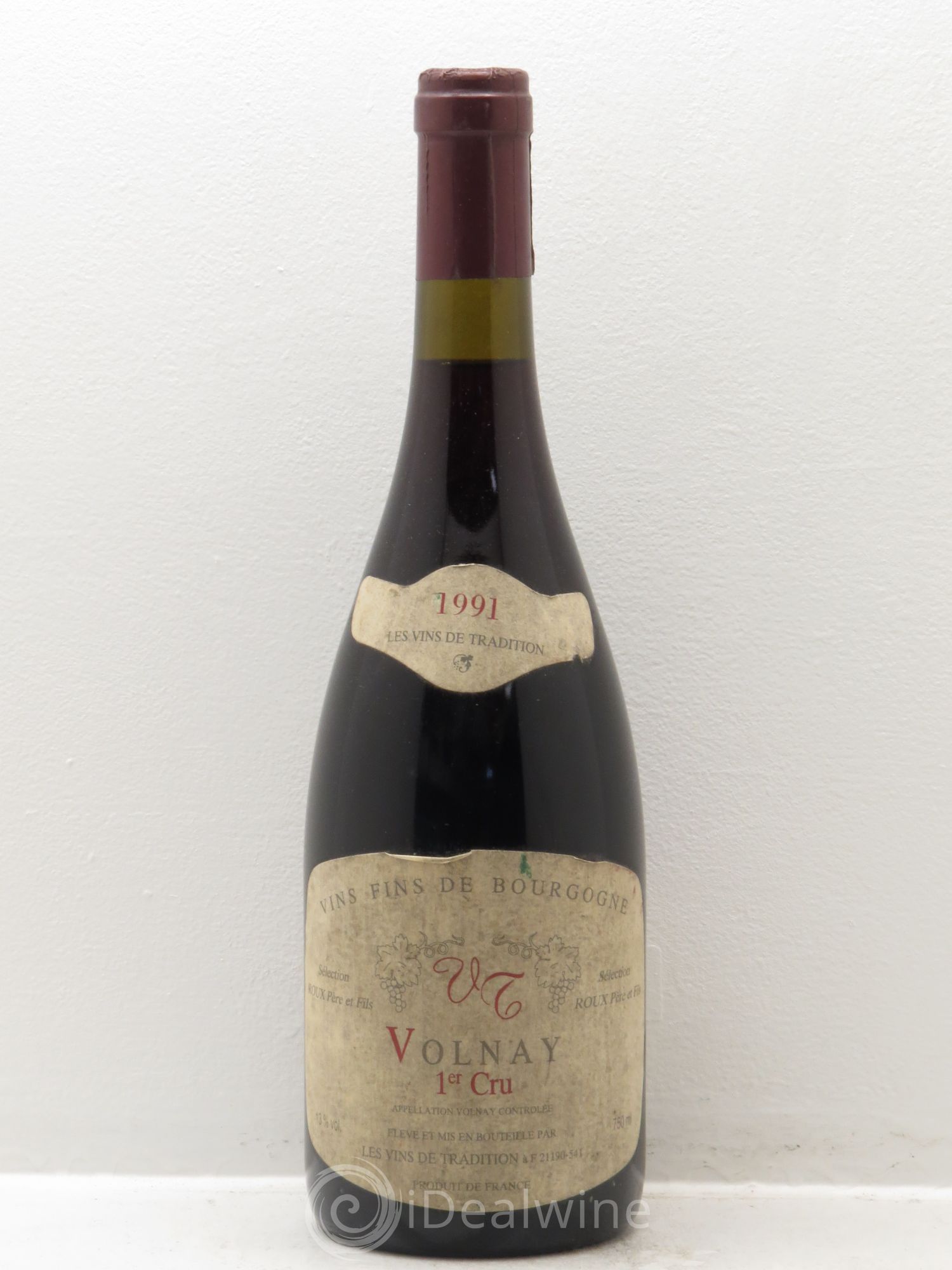 Volnay 1er Cru Domaine Roux 1991 - Lot de 1 bouteille - 0