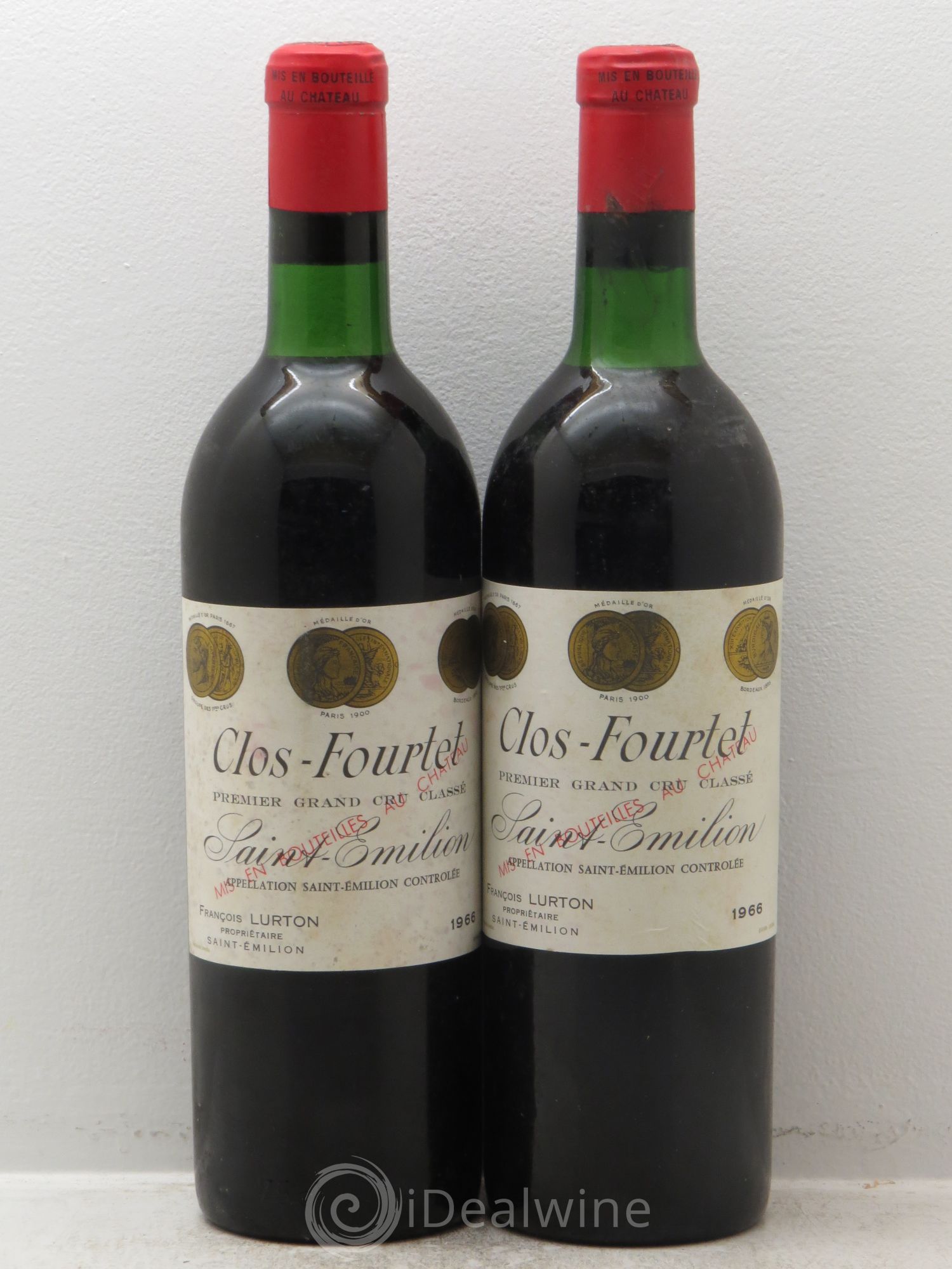 Clos Fourtet 1er Grand Cru Classé B 1966 - Lot de 2 bouteilles - 0