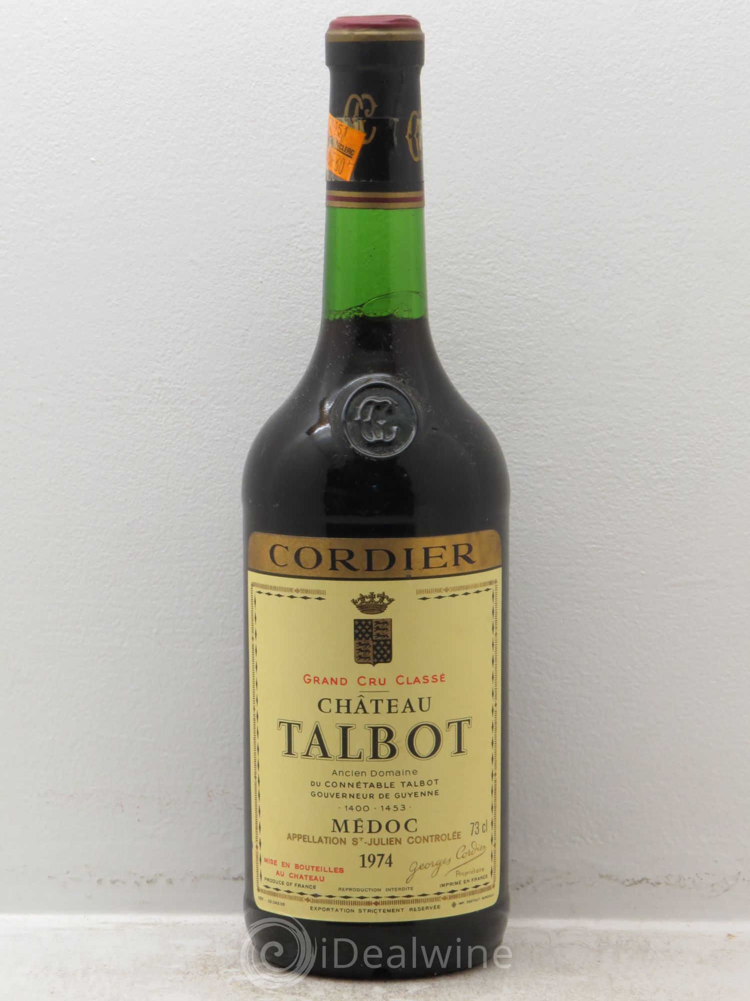 Château Talbot 4ème Grand Cru Classé 1974 - Lot de 1 bouteille - 0