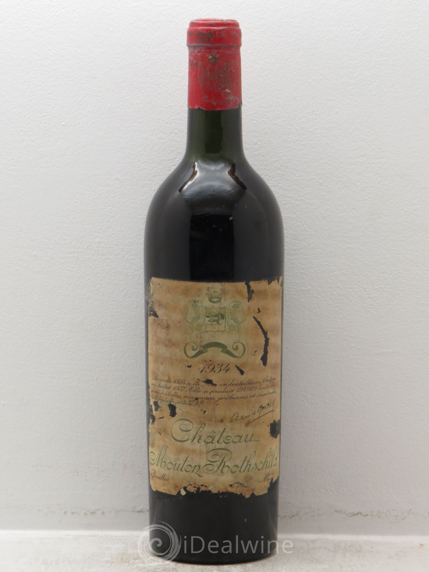 Château Mouton Rothschild 1er Grand Cru Classé 1934 - Lot de 1 bouteille - 0