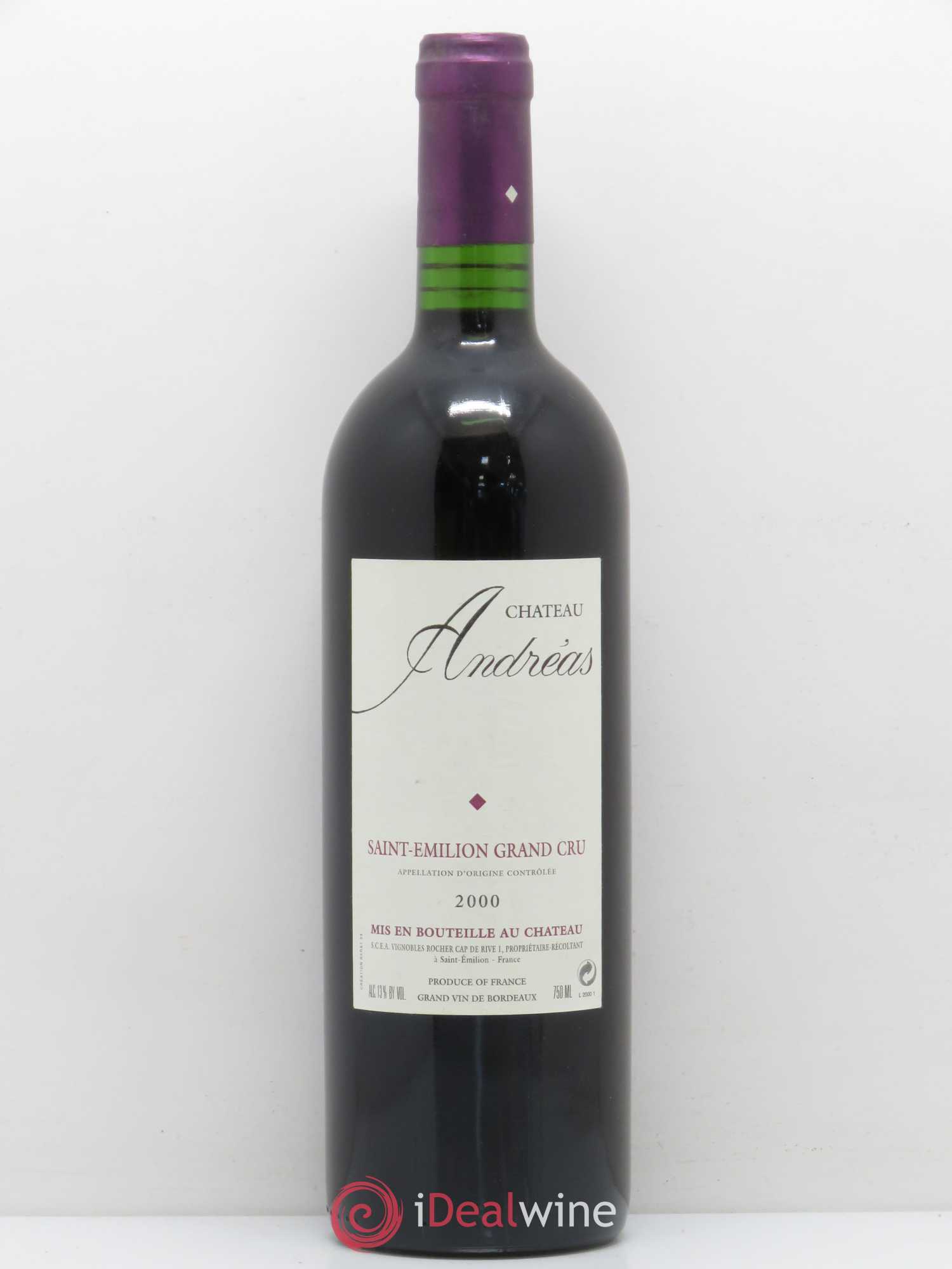Château Andréas Grand Cru 2000 - Lot de 1 bouteille - 0