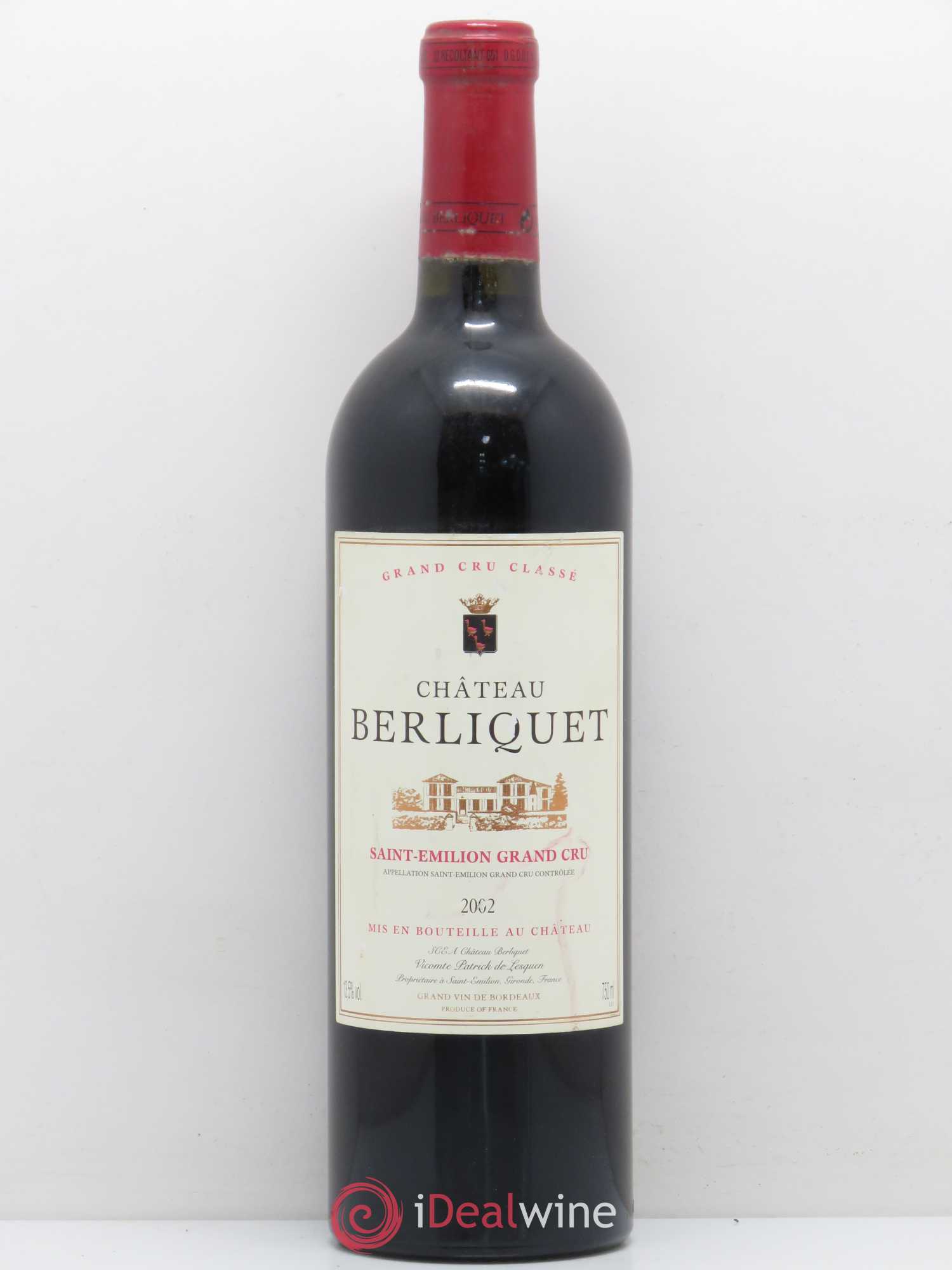 Château Berliquet Grand Cru Classé 2002 - Lot de 1 bouteille - 0
