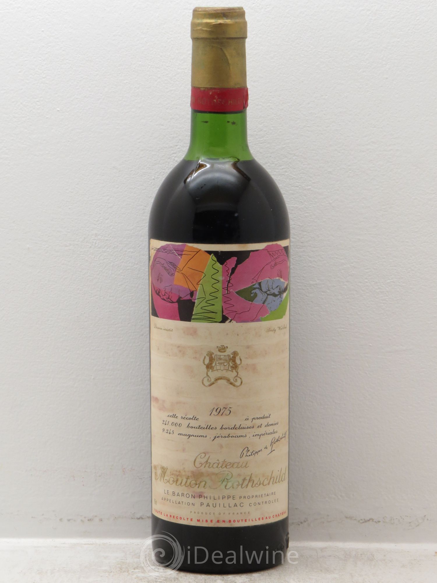 Château Mouton Rothschild 1er Grand Cru Classé 1975 - Lot de 1 bouteille - 0