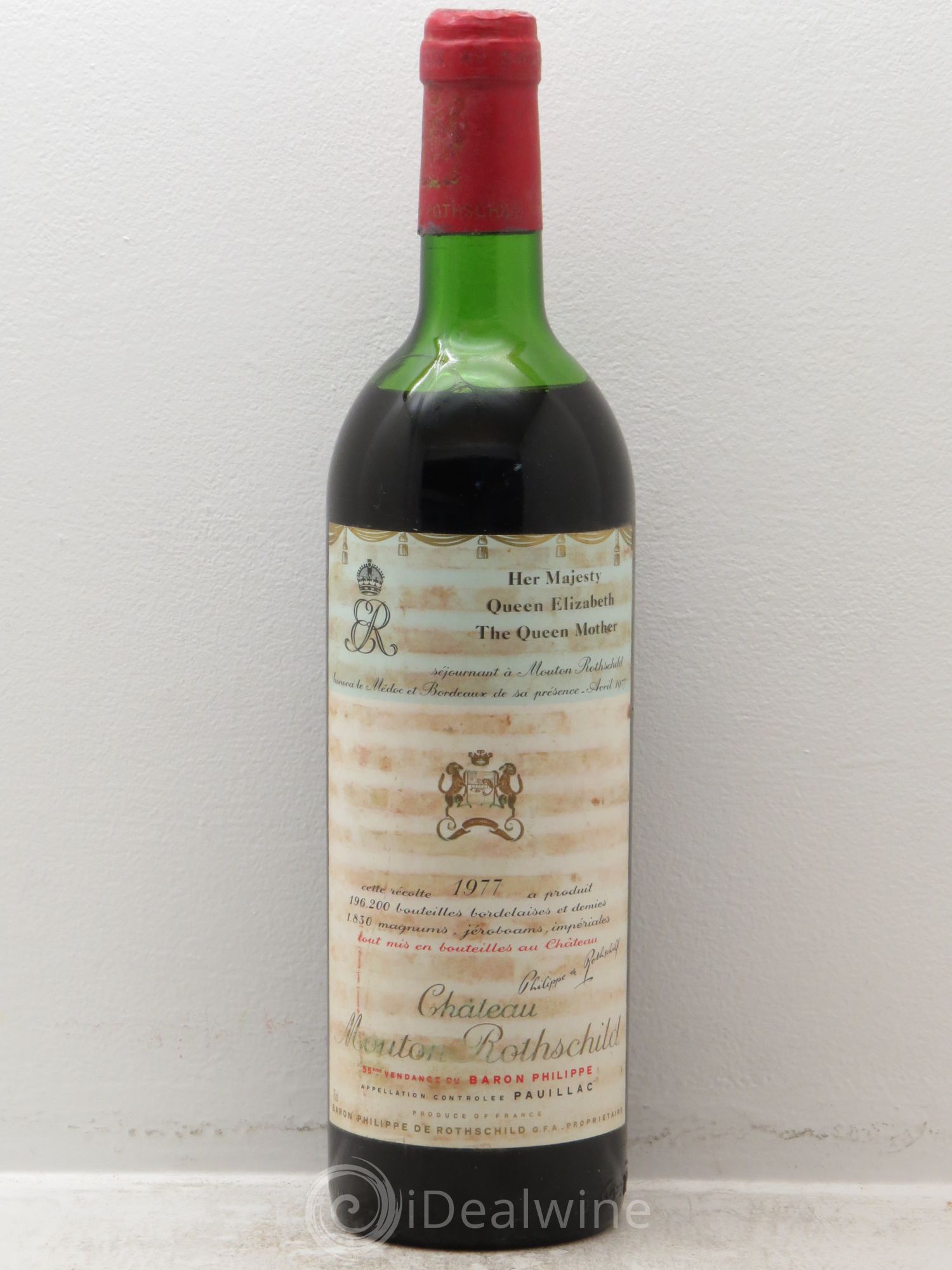 Château Mouton Rothschild 1er Grand Cru Classé 1977 - Lot de 1 bouteille - 0