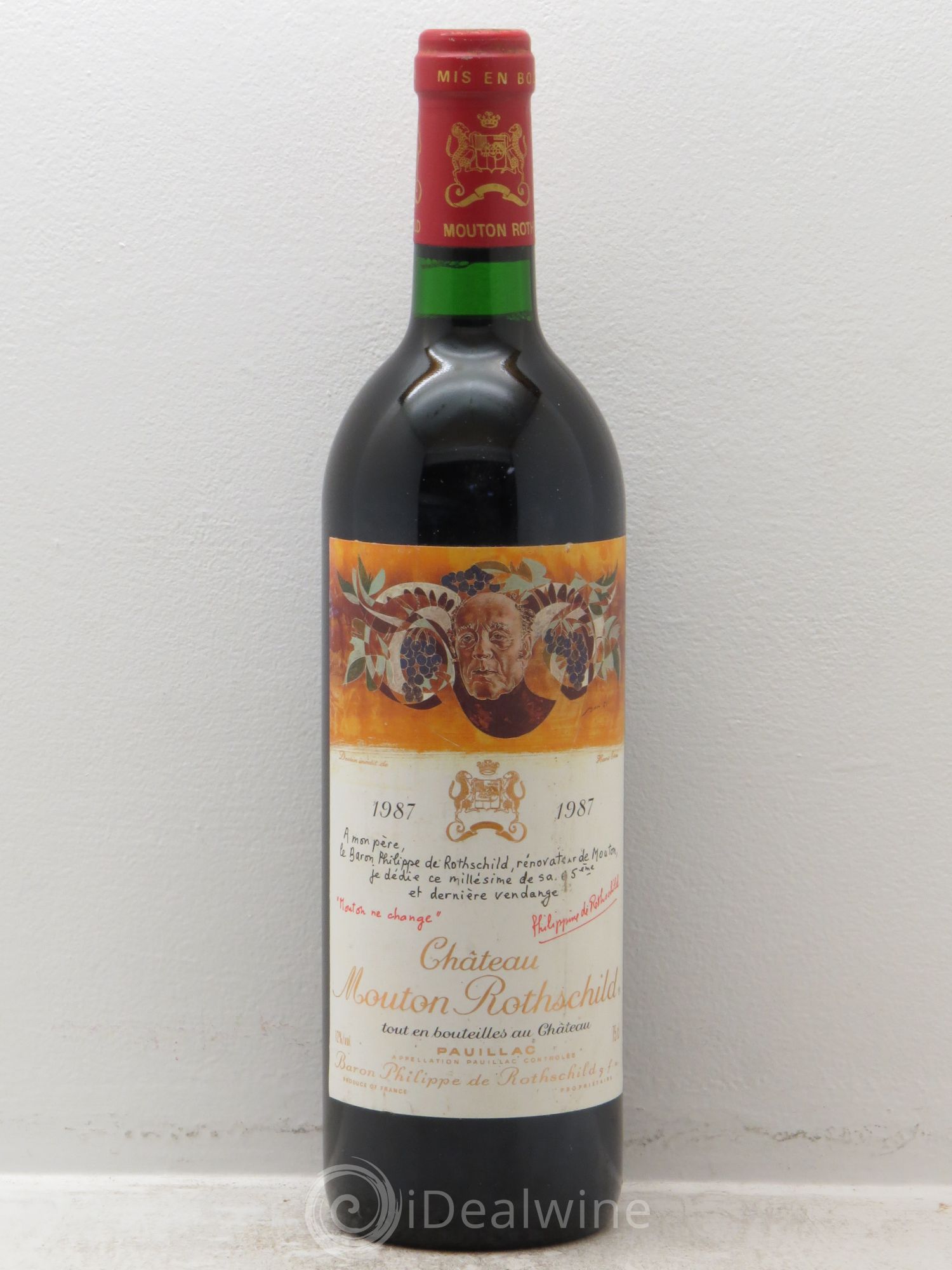 Château Mouton Rothschild 1er Grand Cru Classé 1987 - Lot de 1 bouteille - 0