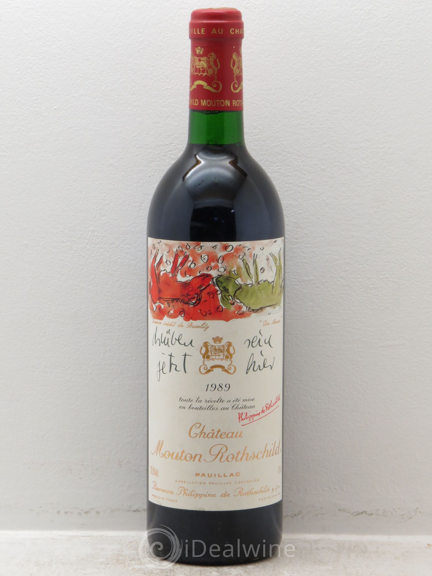 Château Mouton Rothschild 1er Grand Cru Classé 1989 - Lot de 1 bouteille - 0