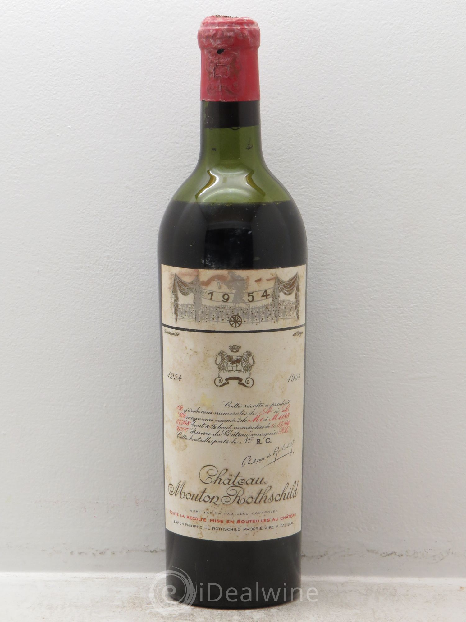 Château Mouton Rothschild 1er Grand Cru Classé 1954 - Lot de 1 bouteille - 0