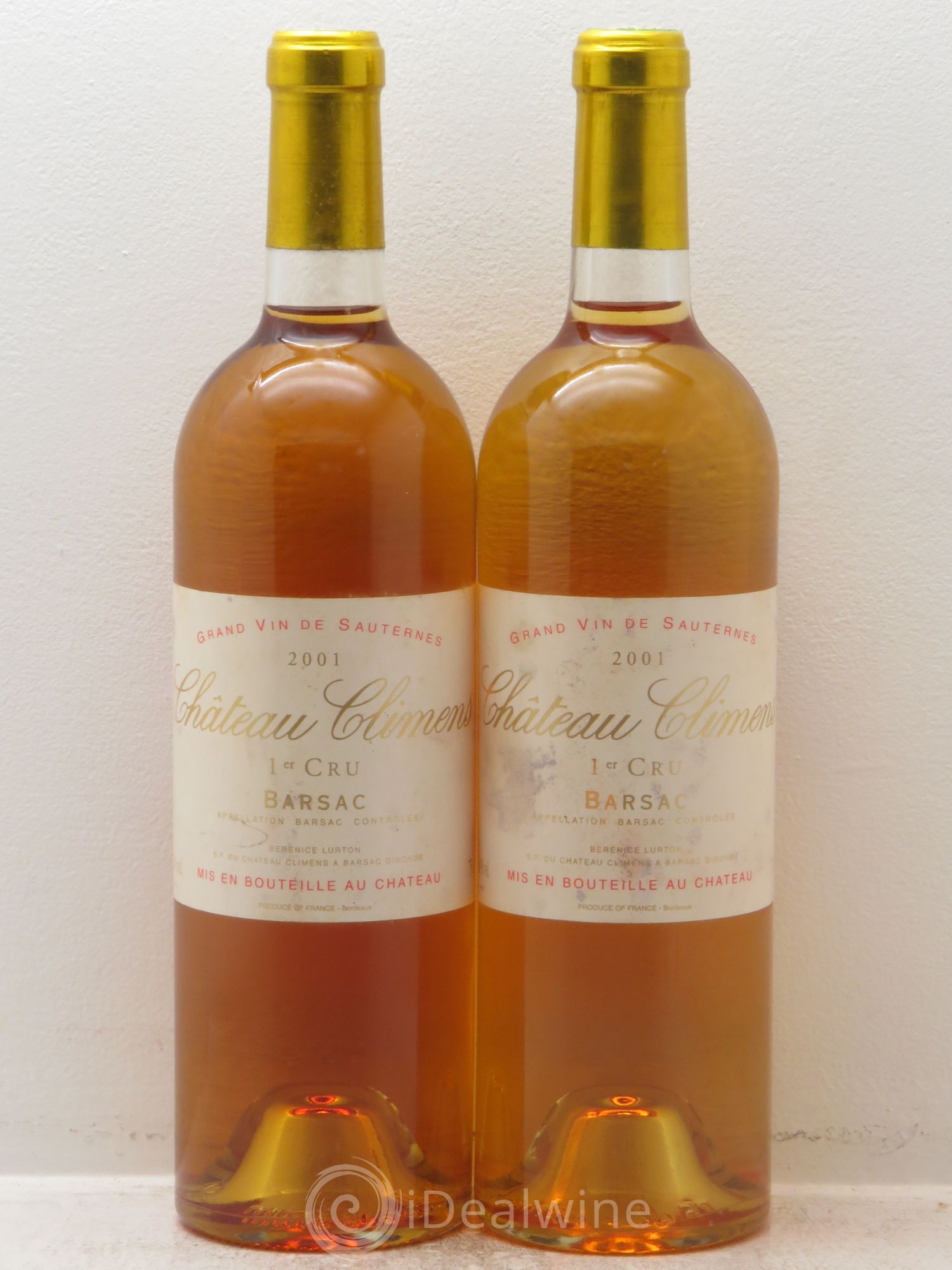 Château Climens 1er Grand Cru Classé 2001 - Lotto di 2 bottiglie - 0