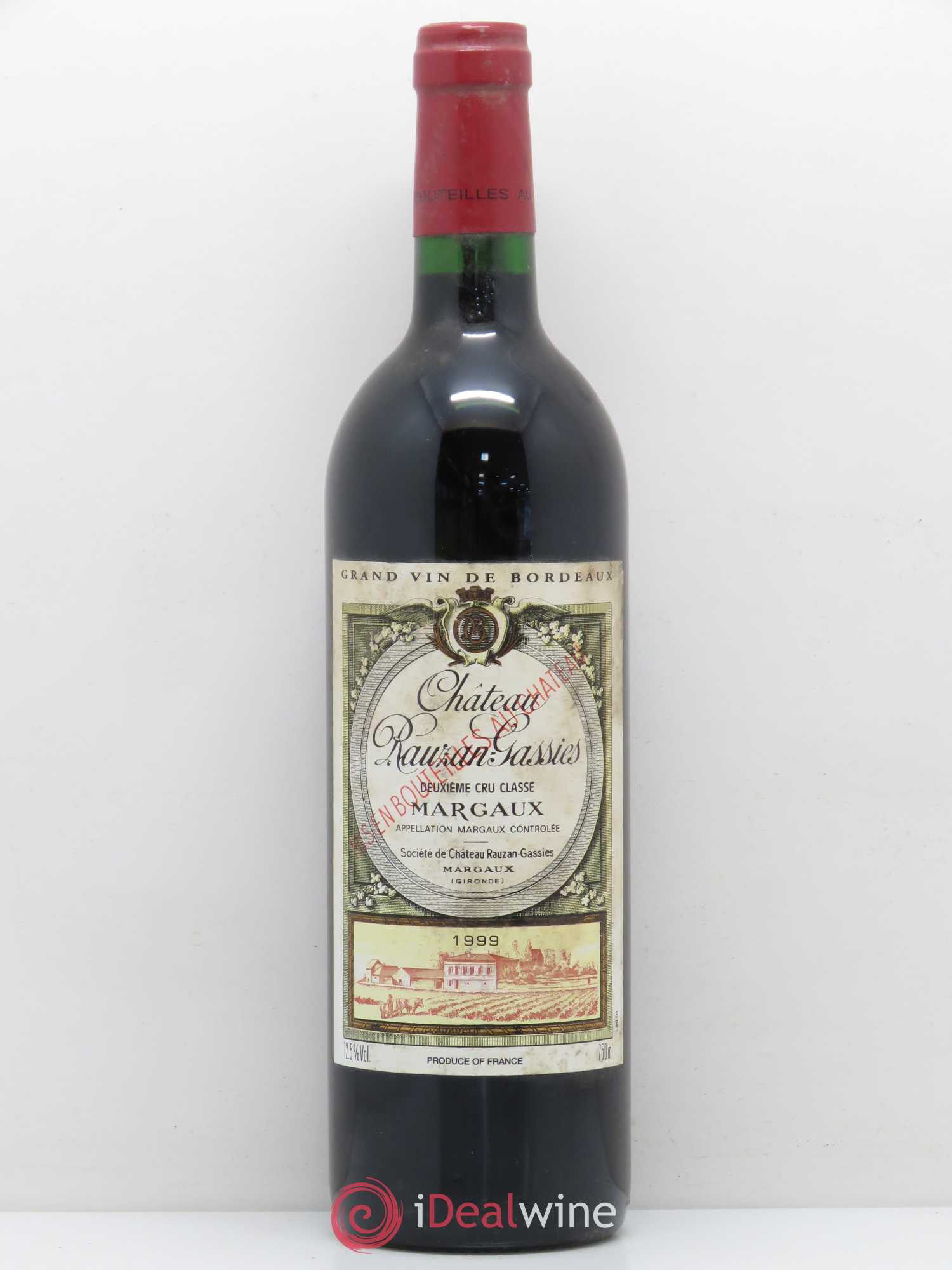 Château Rauzan-Gassies 2ème Grand Cru Classé 1999 - Lot de 1 bouteille - 0