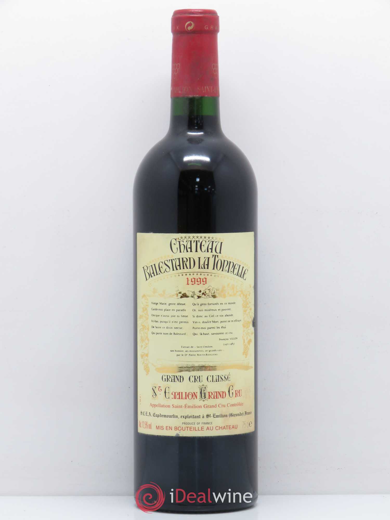 Château Balestard la Tonnelle Grand Cru Classé 1999 - Lot de 1 bouteille - 0