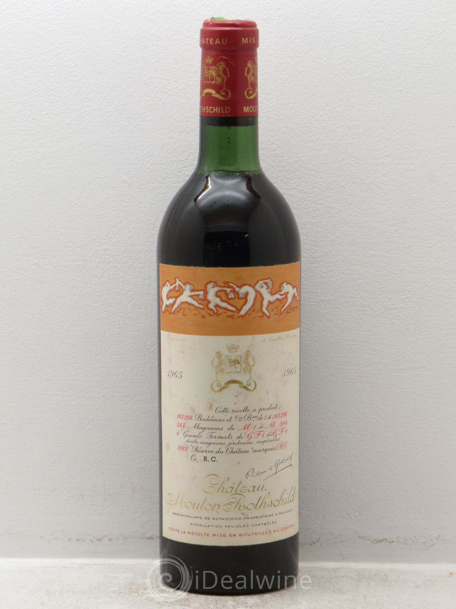 Château Mouton Rothschild 1er Grand Cru Classé 1965 - Lot de 1 bouteille - 0