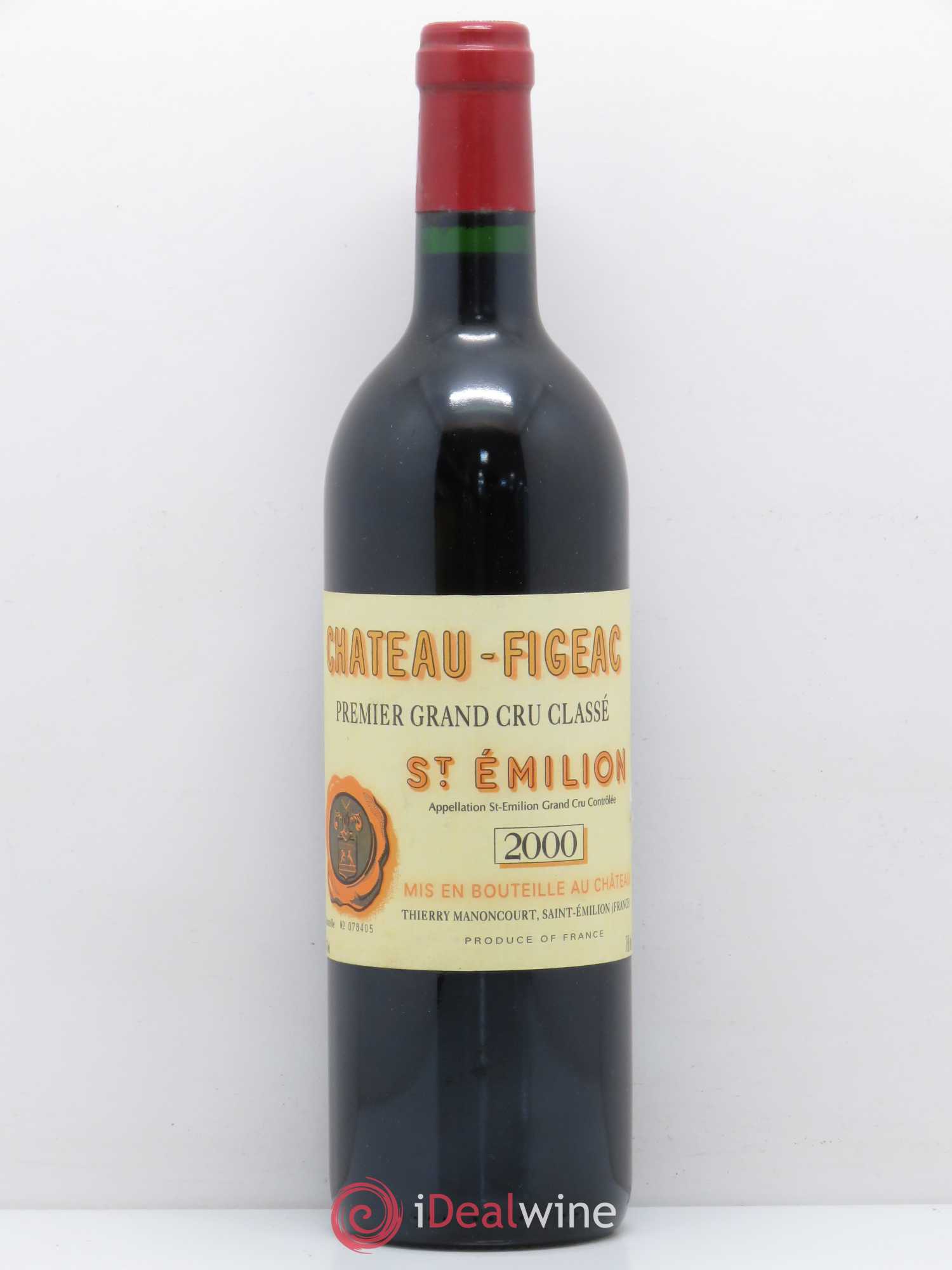 Château Figeac 1er Grand Cru Classé A 2000 - Lot de 1 bouteille - 0