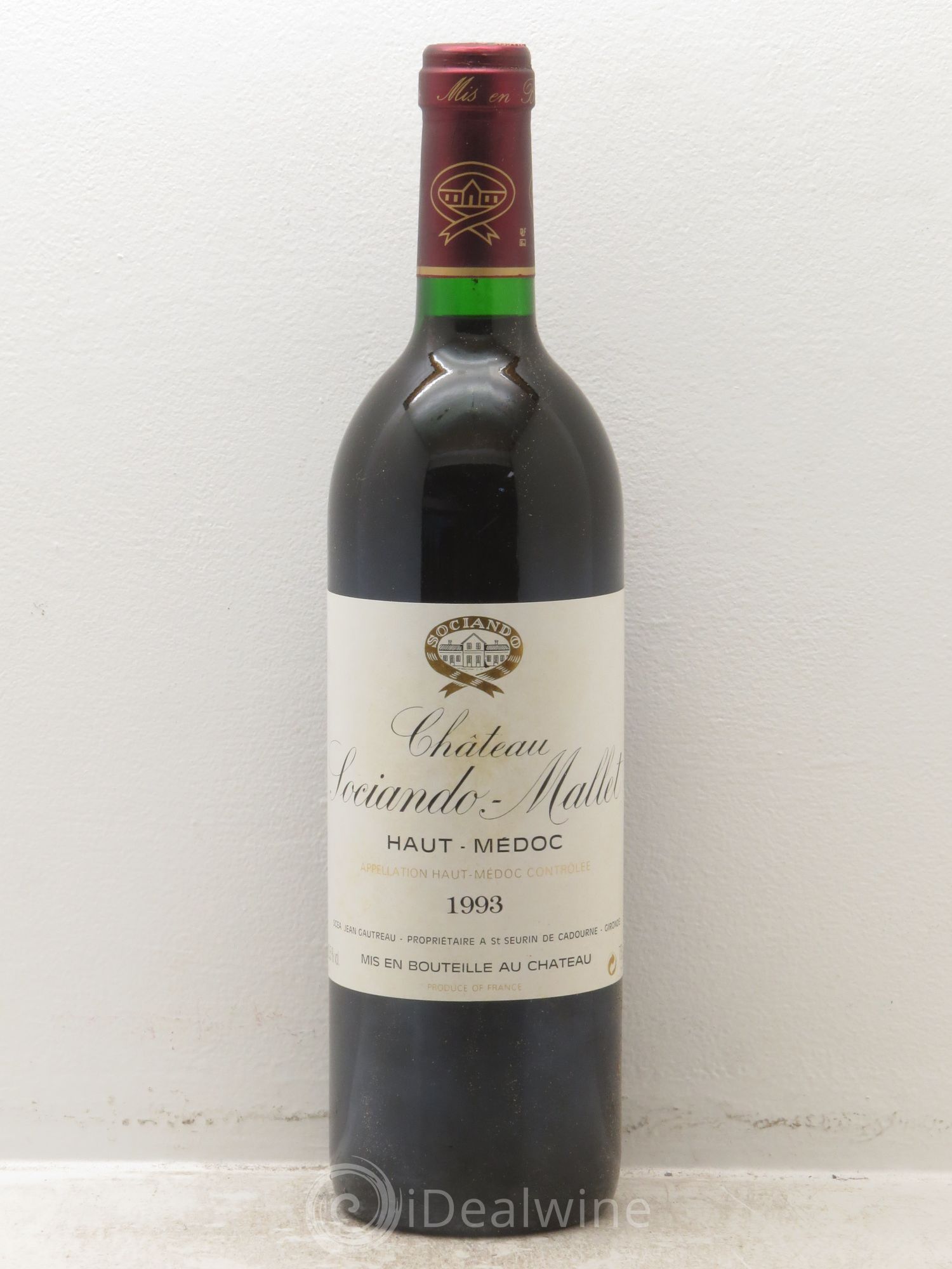 Château Sociando Mallet 1993 - Lot de 1 bouteille - 0