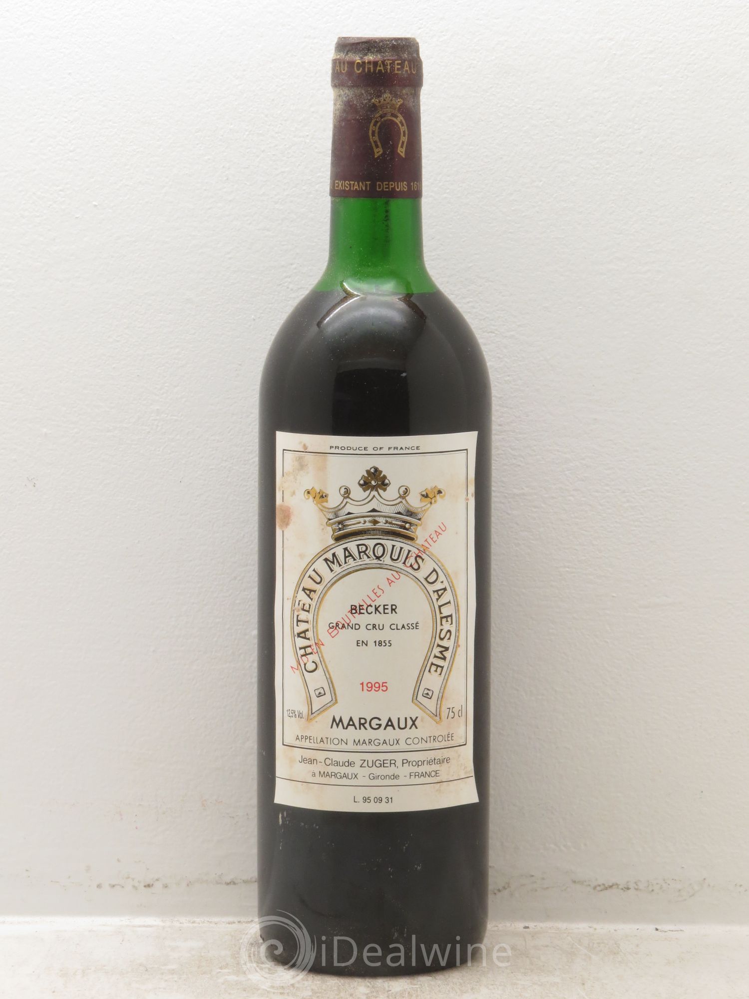 Château Marquis d'Alesme 1995 - Lot de 6 bouteilles - 0