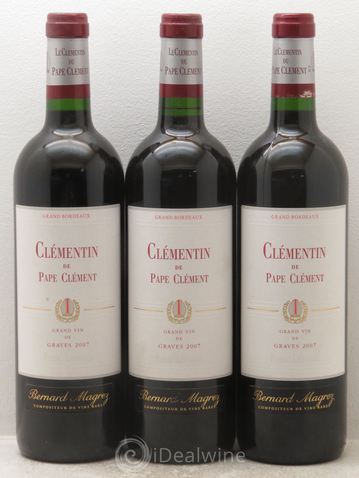 Le Clémentin de Pape Clément Second Vin 2007 - Lot de 3 bouteilles - 0