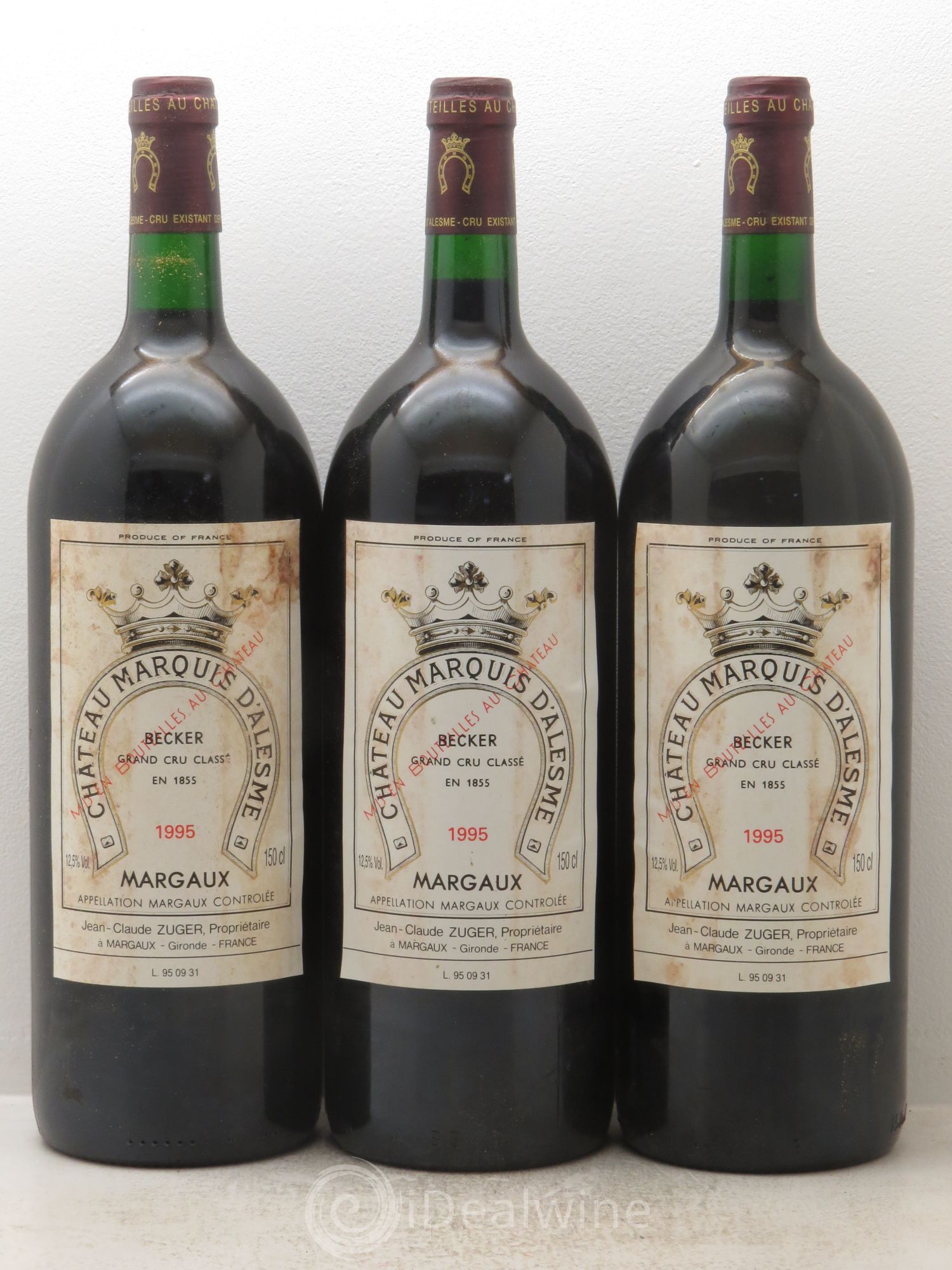 Château Marquis d'Alesme 1995 - Lot de 3 magnums - 0