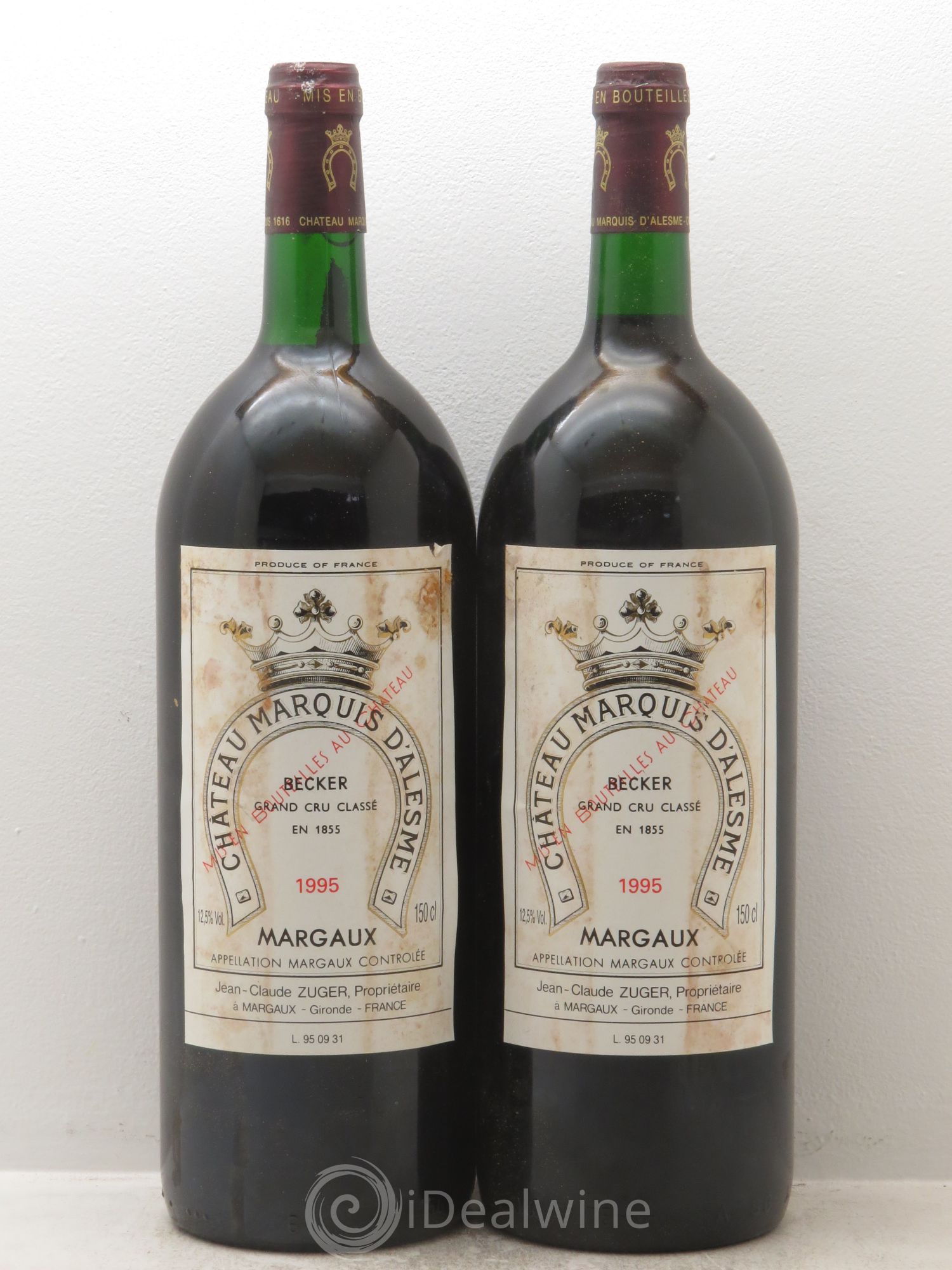 Château Marquis d'Alesme 1995 - Lot de 2 magnums - 0