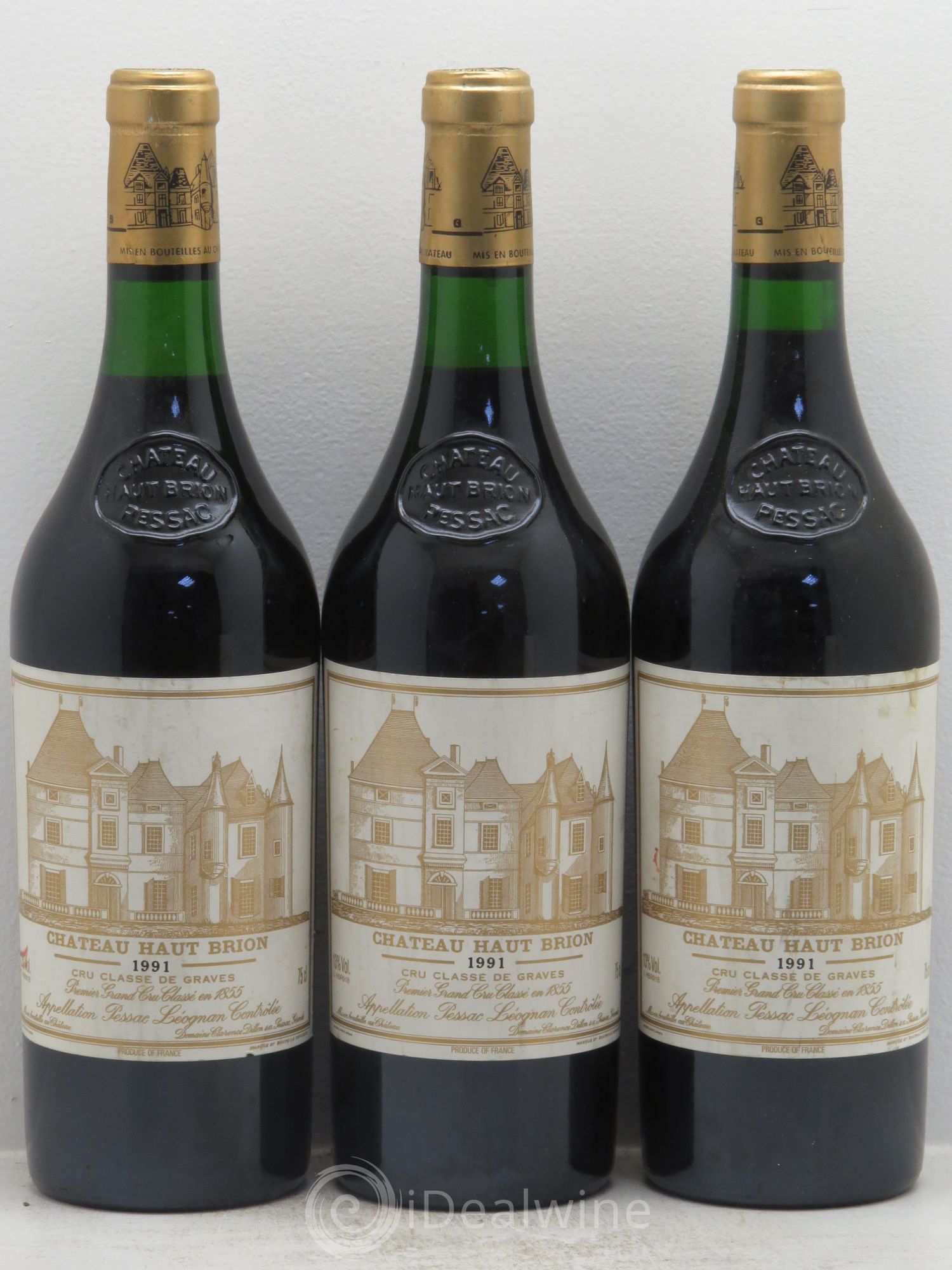 Château Haut Brion 1er Grand Cru Classé 1991 - Lot de 3 bouteilles - 0