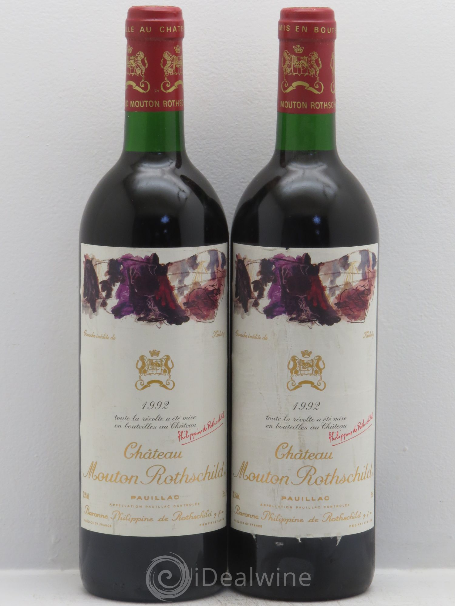Château Mouton Rothschild 1er Grand Cru Classé 1992 - Lot de 2 bouteilles - 0