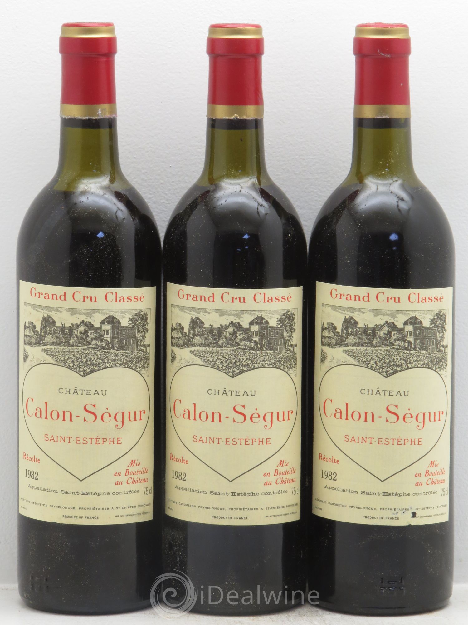 Château Calon Ségur 3ème Grand Cru Classé 1982 - Lot de 3 bouteilles - 0