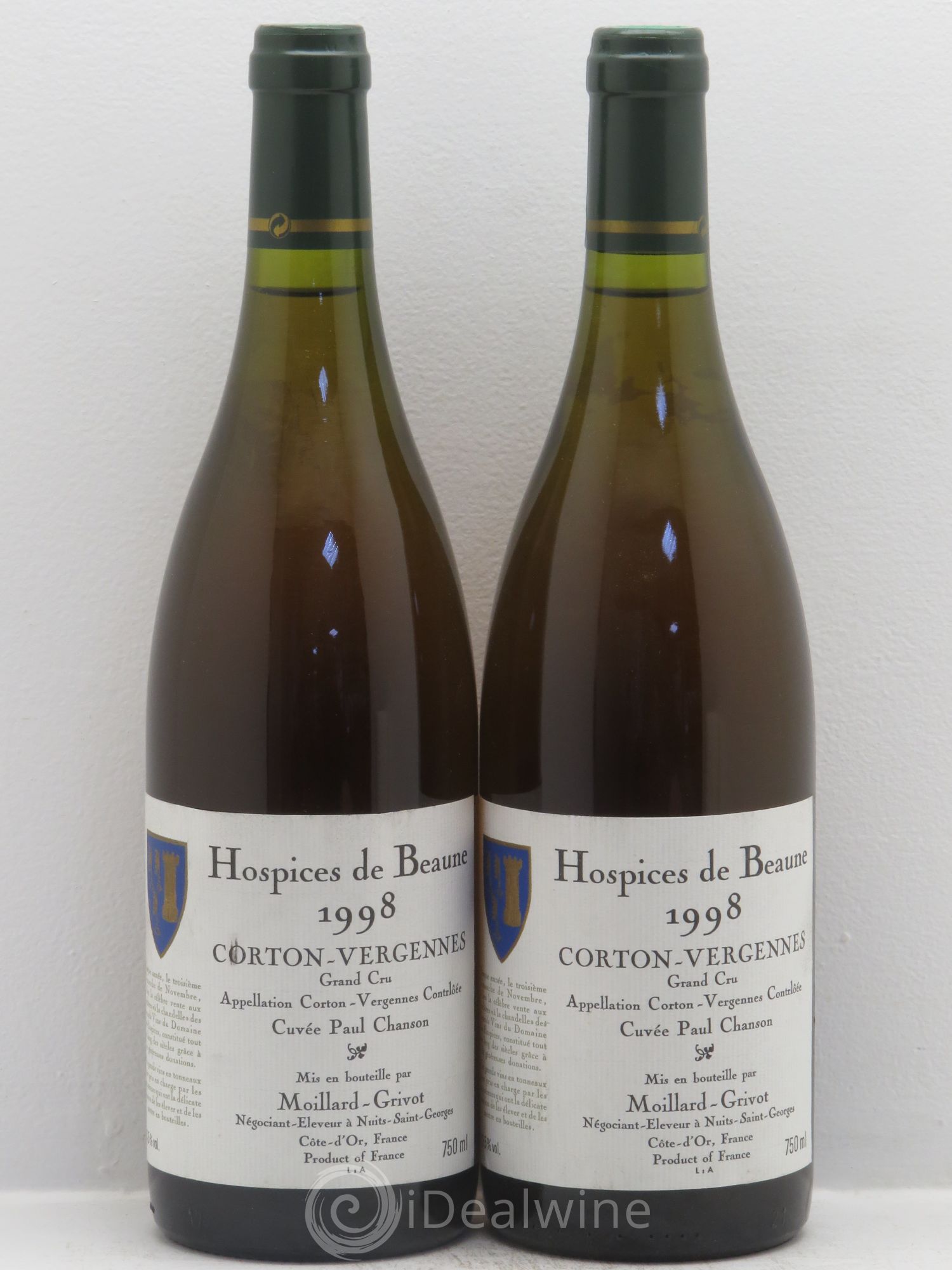 Corton Grand Cru Cuvée Paul Chanson 1998 - Lot de 2 bouteilles - 0