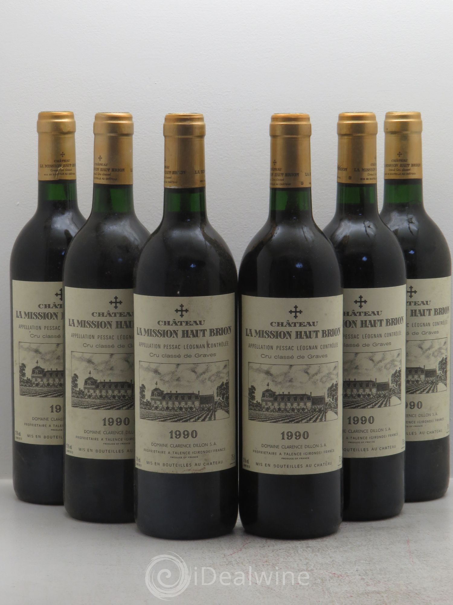 Château la Mission Haut-Brion Cru Classé de Graves 1990 - Lot de 6 bouteilles - 0