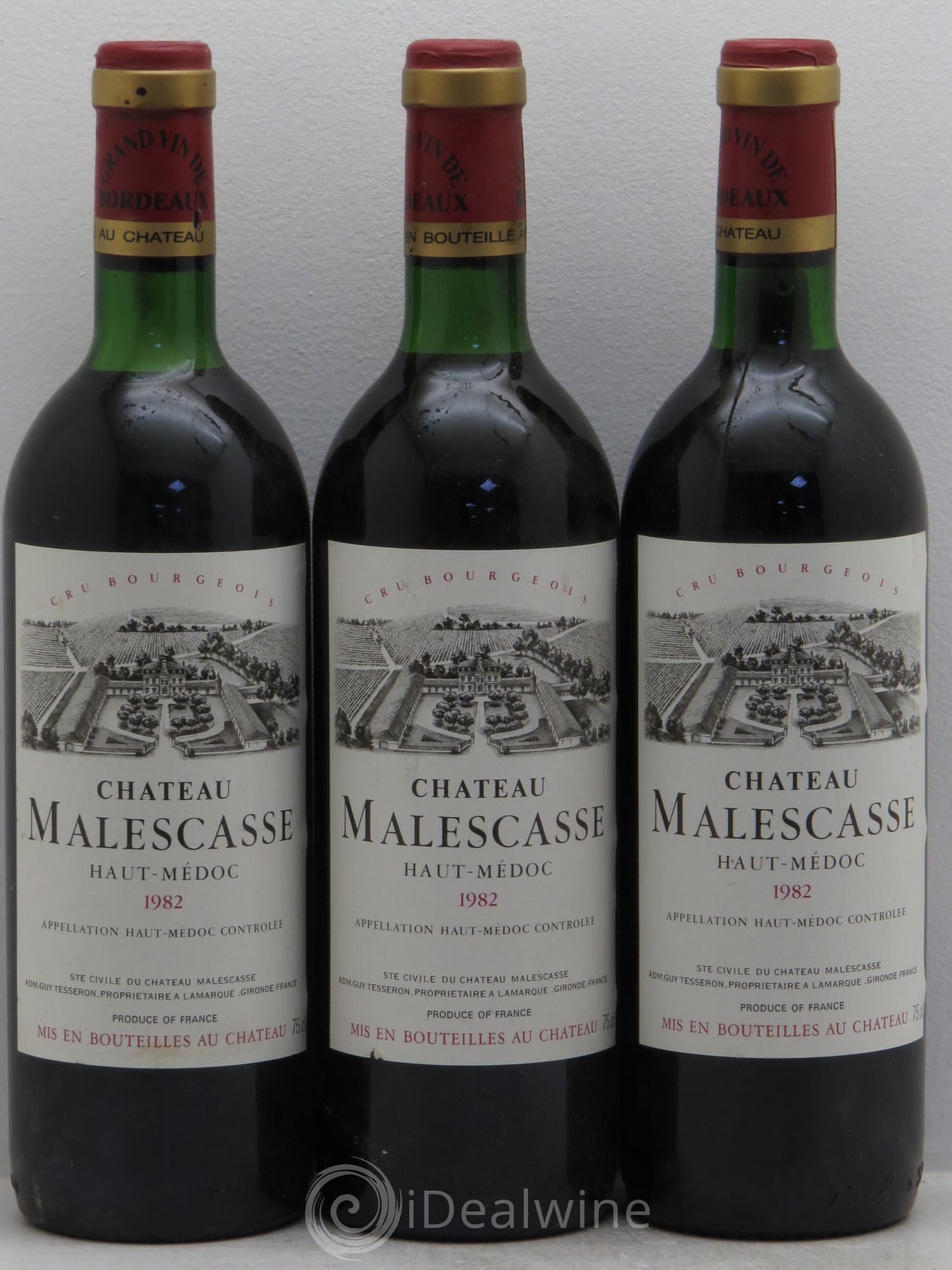 Château Malescasse Cru Bourgeois Exceptionnel 1982 - Lot de 3 bouteilles - 0