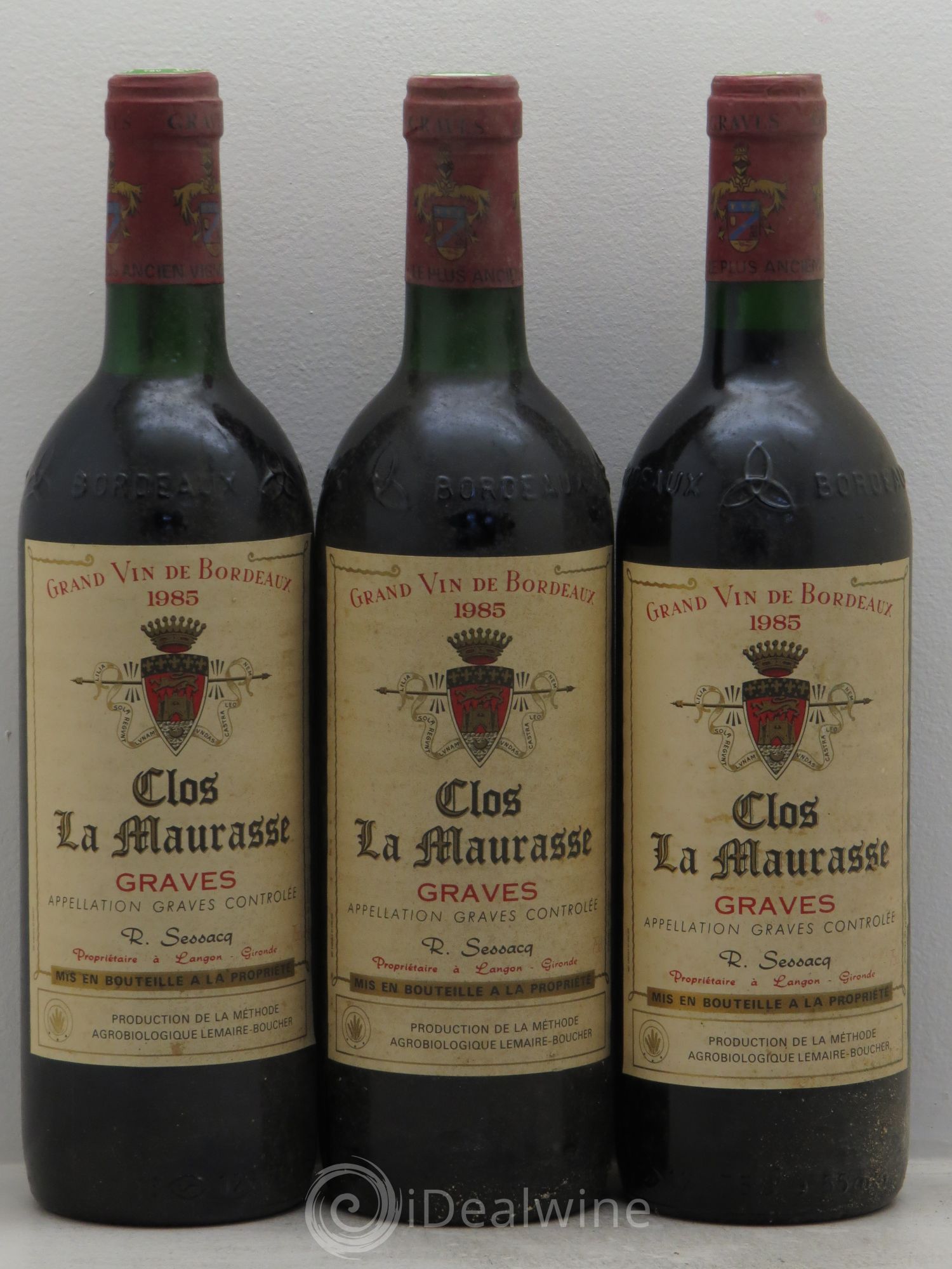 Graves Clos La Maurasse 1985 - Posten von 3 Flaschen - 0