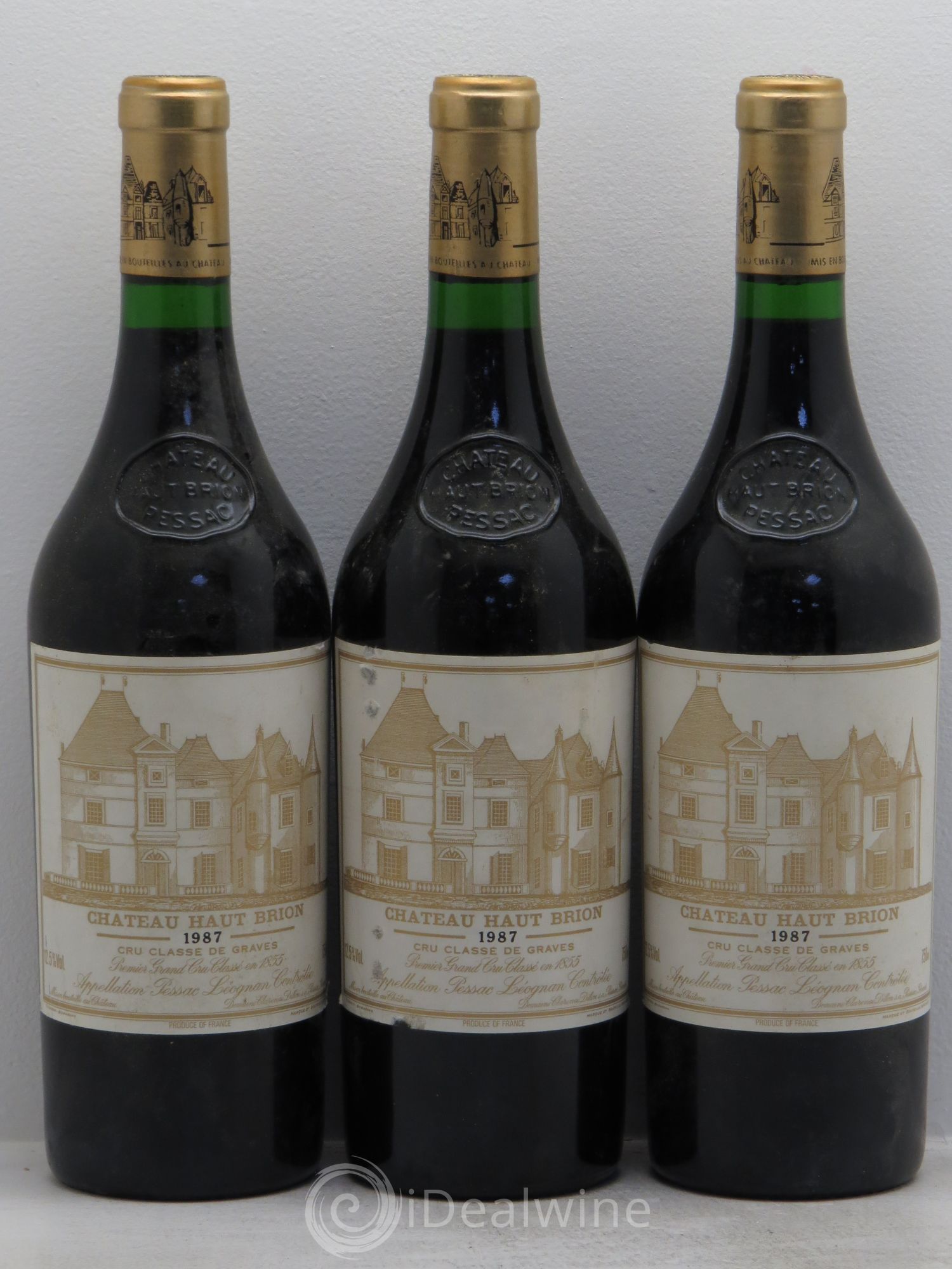 Château Haut Brion 1er Grand Cru Classé 1987 - Lot de 3 bouteilles - 0