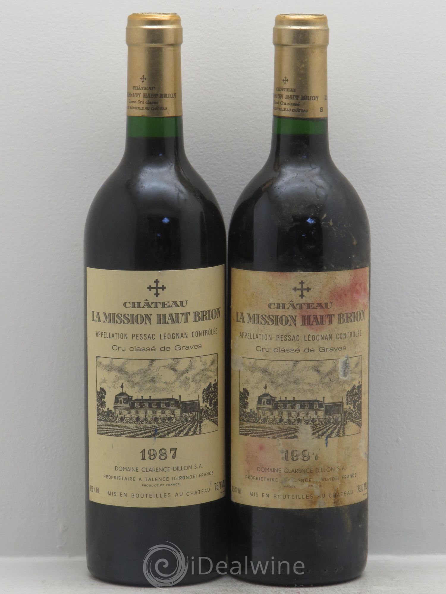 Château la Mission Haut-Brion Cru Classé de Graves 1987 - Lot de 2 bouteilles - 0