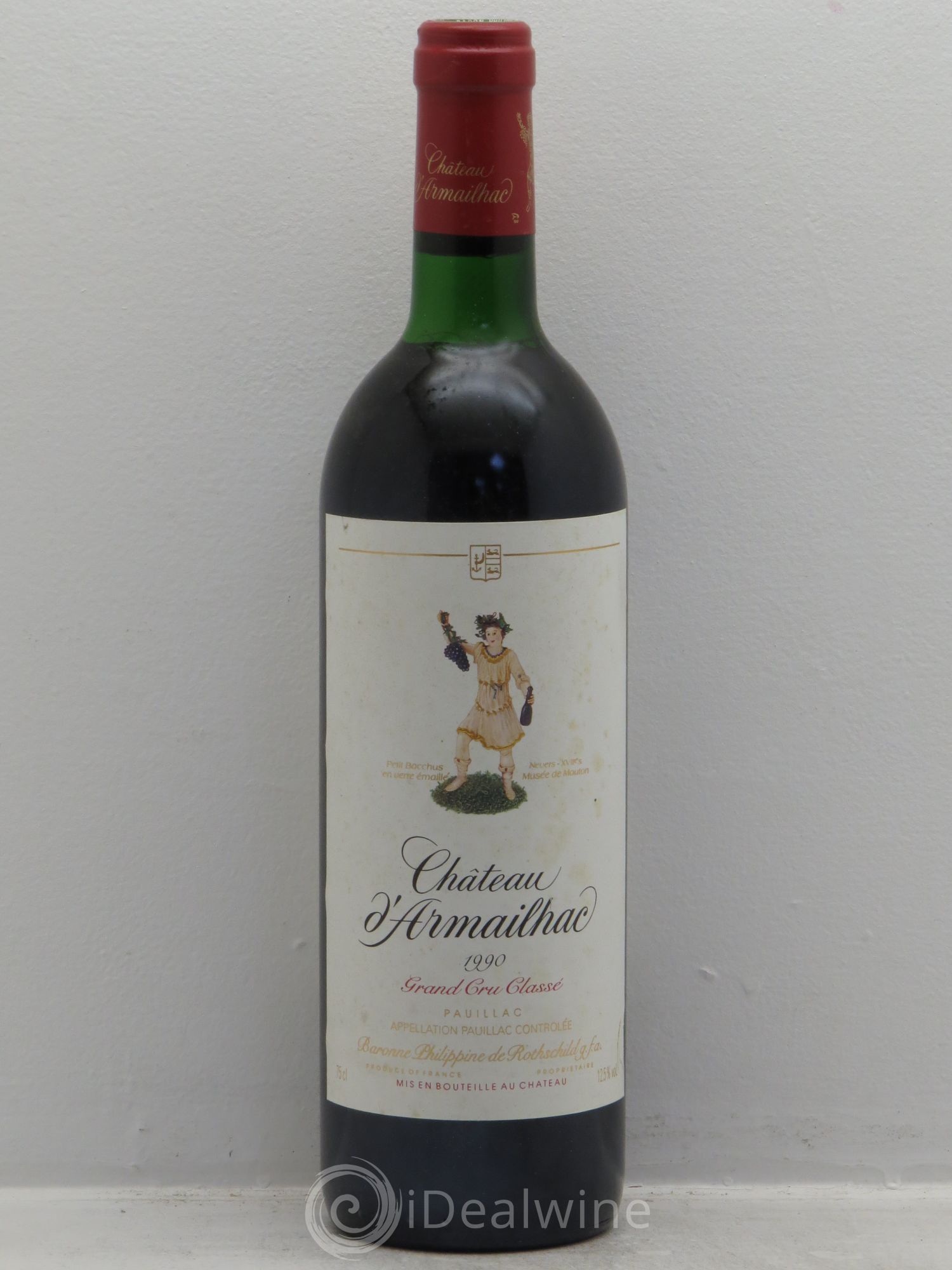 Château d' Armailhac - Mouton Baron(ne) Philippe 5ème Grand Cru Classé 1990 - Lot de 1 bouteille - 0