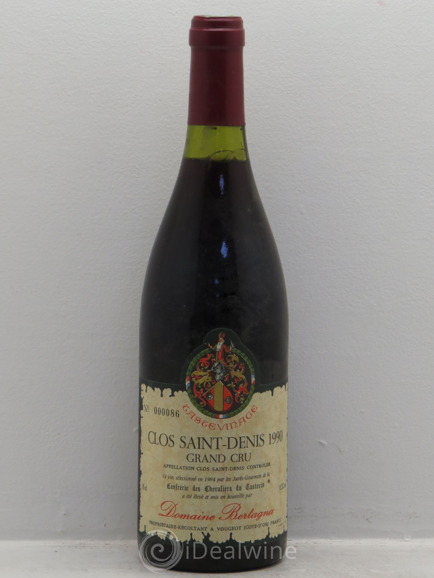 Clos Saint-Denis Grand Cru Bertagna Tastevinage 1990 - Lot de 1 bouteille - 0