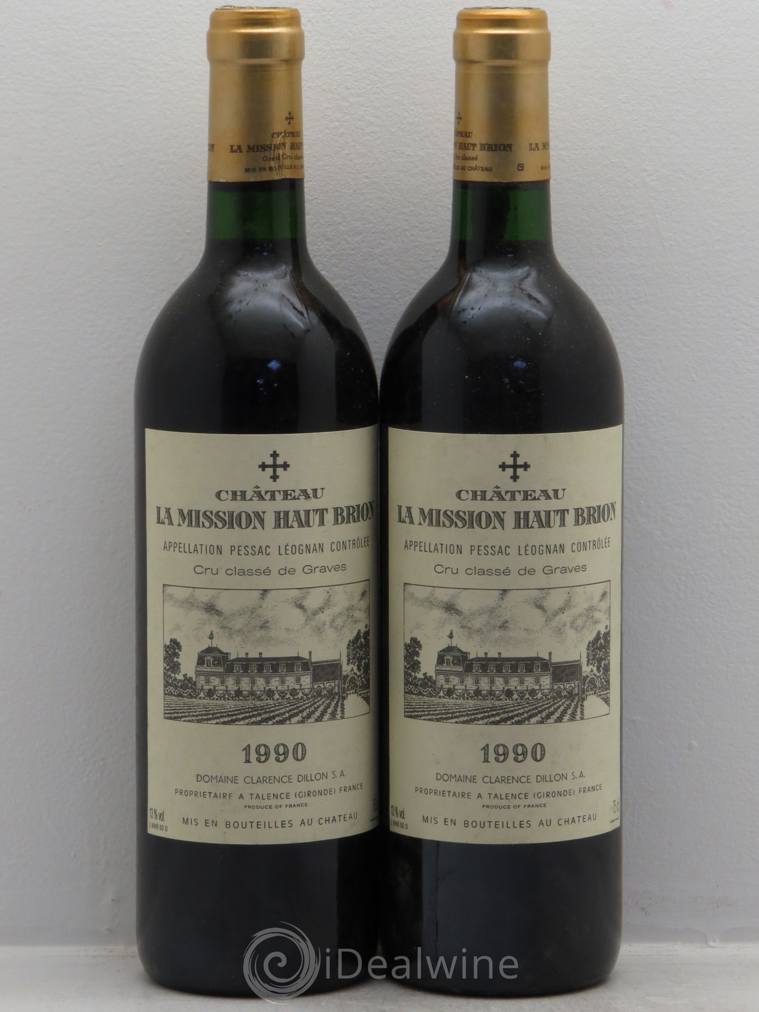 Château la Mission Haut-Brion Cru Classé de Graves 1990 - Lot de 2 bouteilles - 0