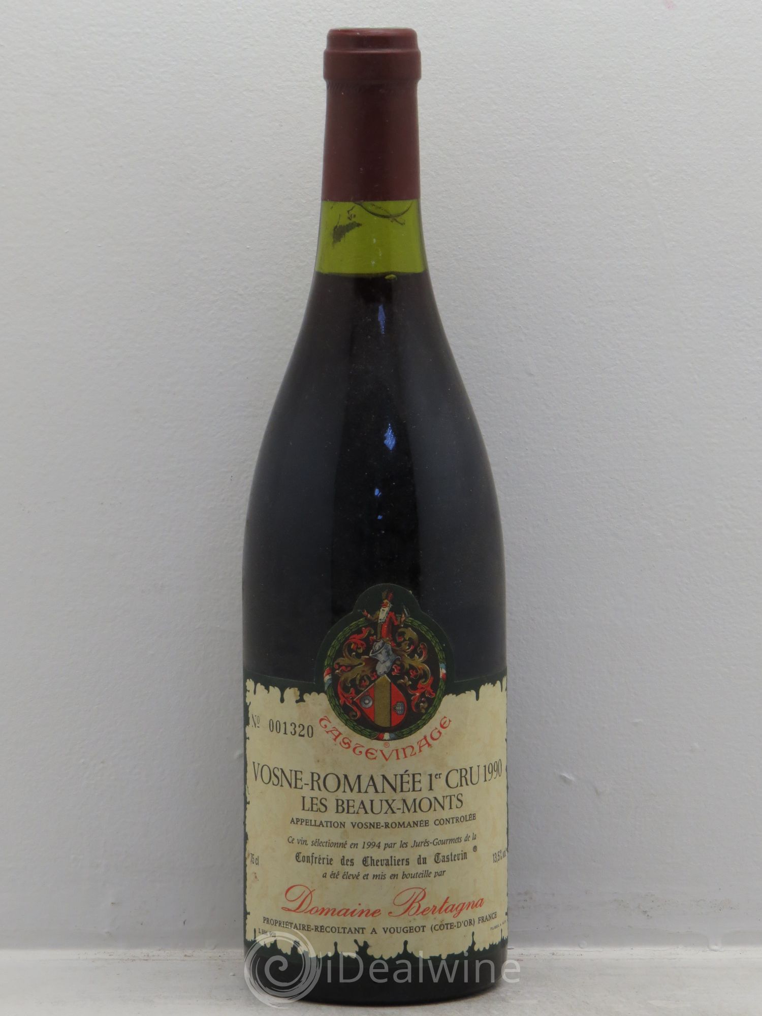 Vosne-Romanée 1er Cru Les Beaux-Monts Bertagna Tastevinage 1990 - Lot de 1 bouteille - 0