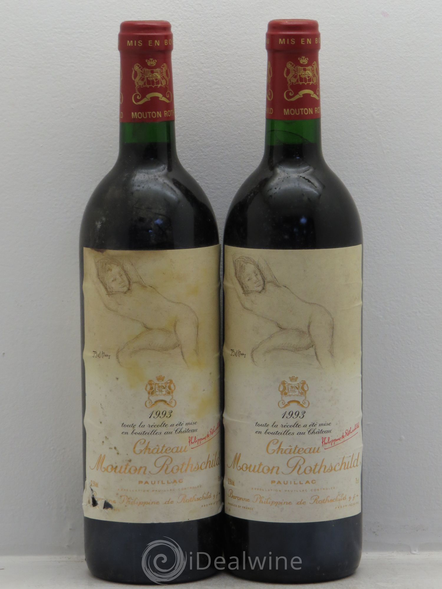 Château Mouton Rothschild 1er Grand Cru Classé 1993 - Lot de 2 bouteilles - 0