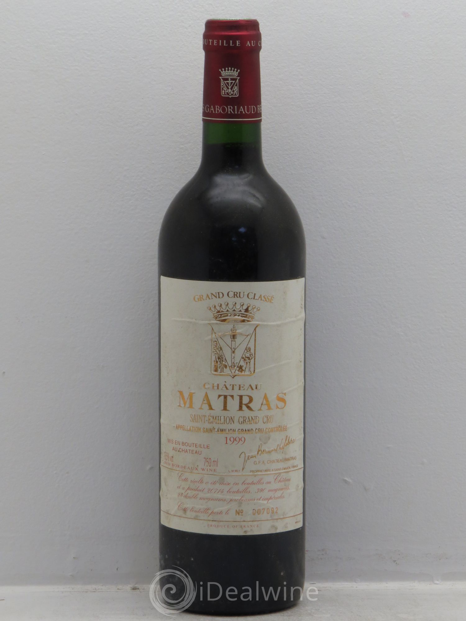 Château Matras 1999 - Lot de 1 bouteille - 0