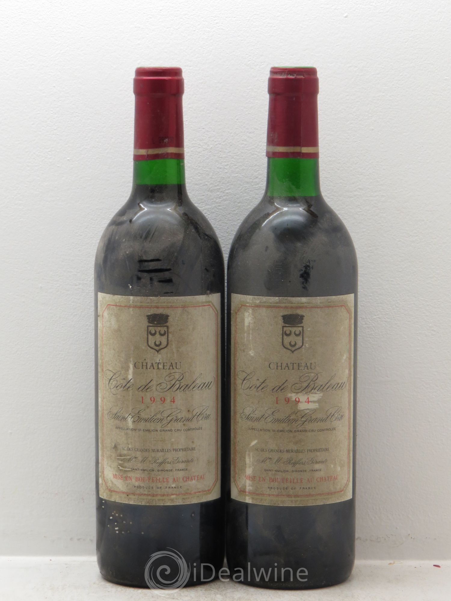 Saint-Émilion Côtes de Baleau 1994 - Lot de 2 bouteilles - 0