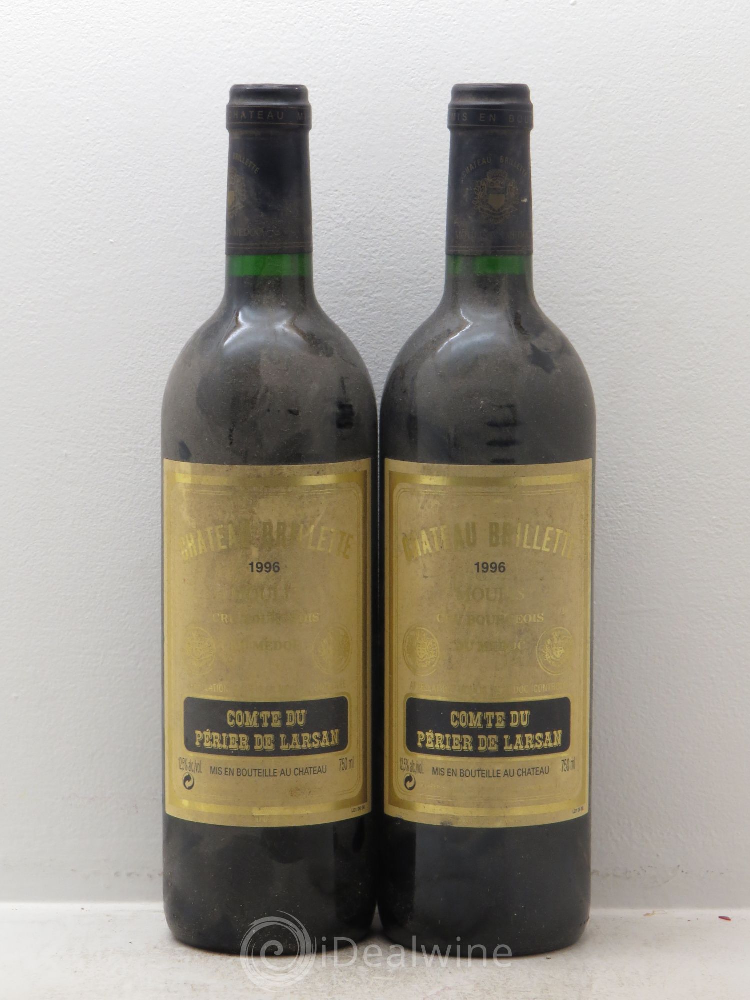 Château Brillette Cru Bourgeois 1996 - Lot de 2 bouteilles - 0