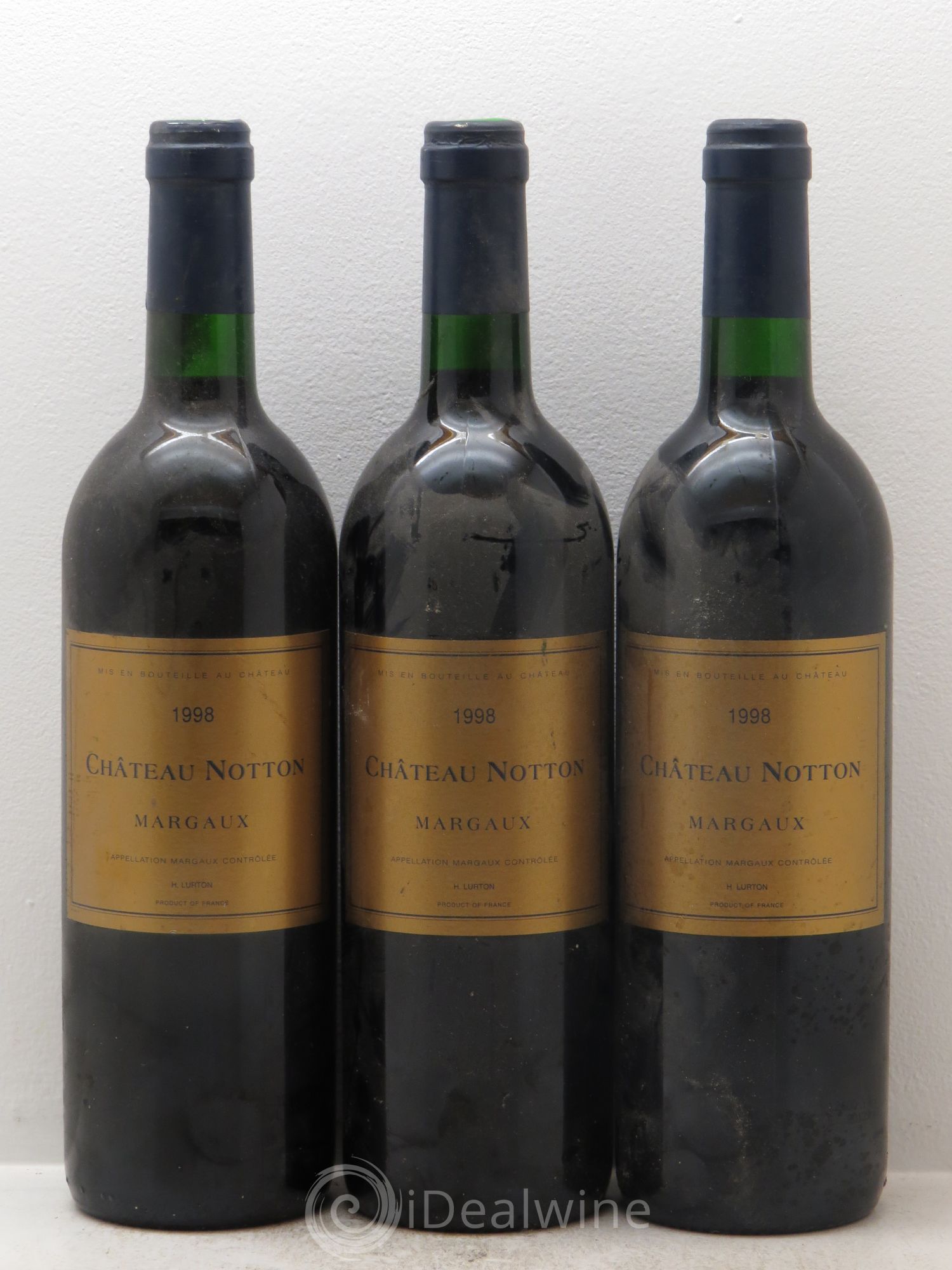 Bordeaux Notton 1998 - Lot de 3 bouteilles - 0