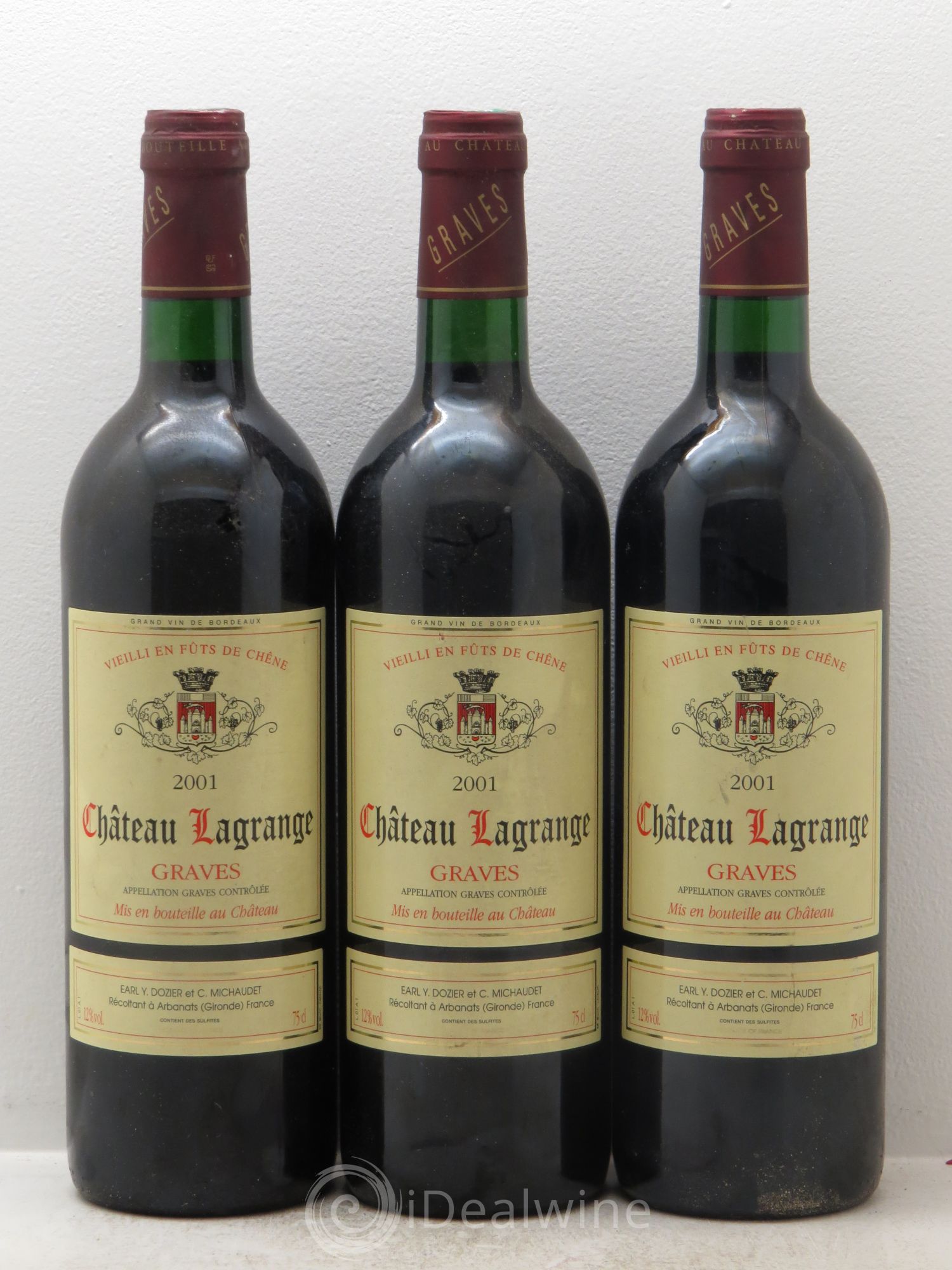 Graves Lagrange 2001 - Lot de 3 bouteilles - 0