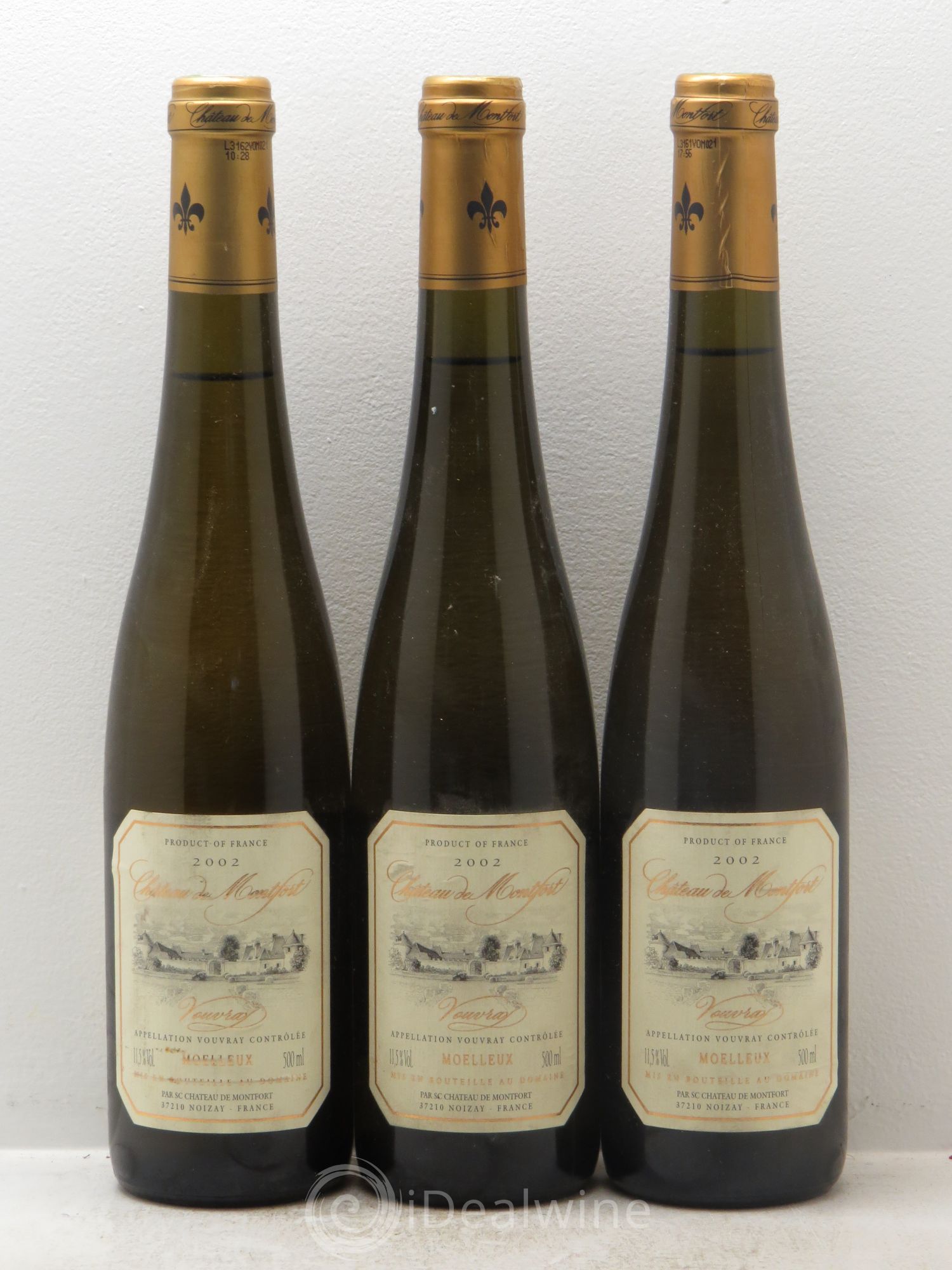 Vouvray Domaine de Montfort (sans prix de réserve) 2002 - Lotto di 3 bottiglie - 0