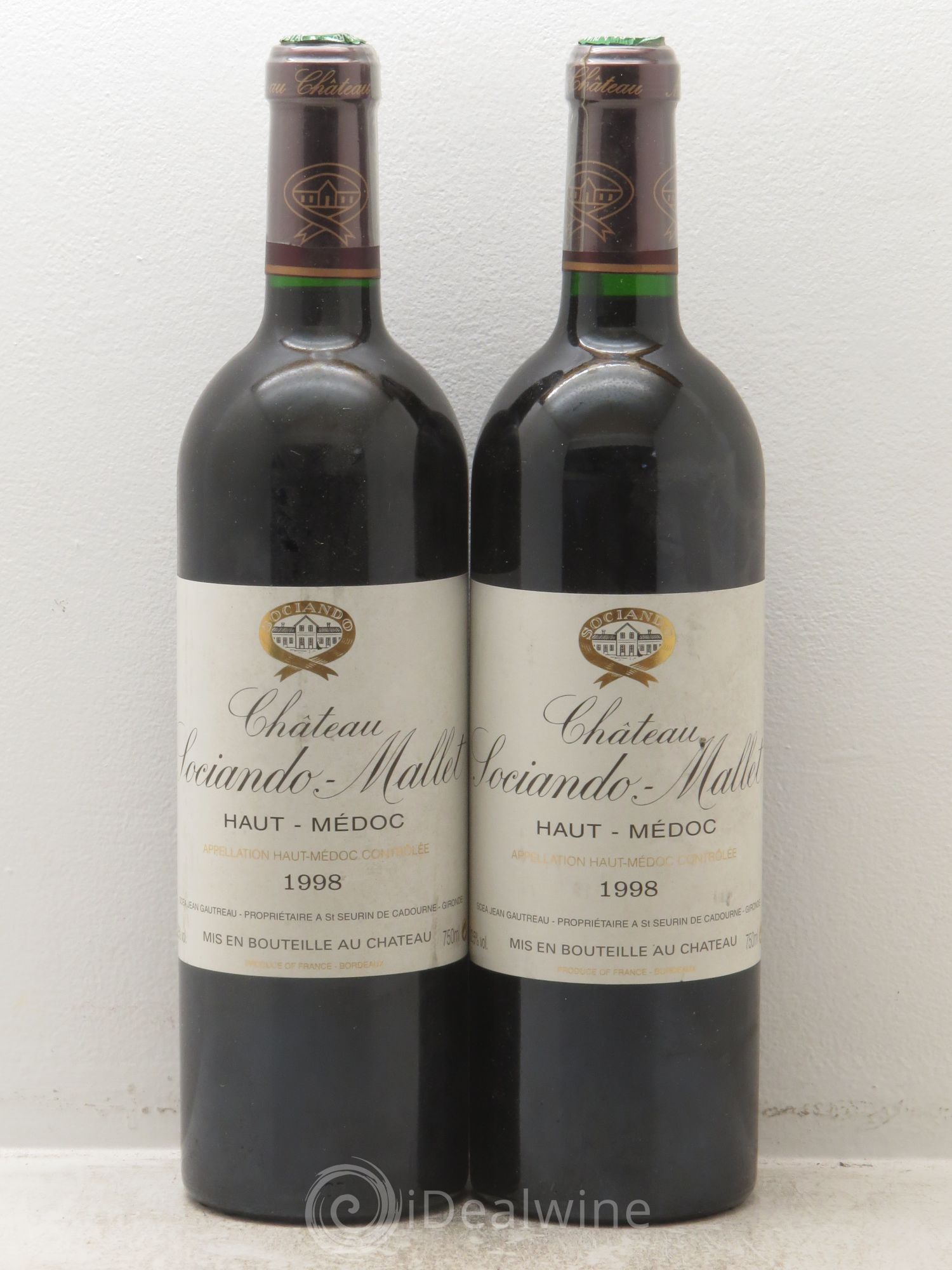 Château Sociando Mallet 1998 - Lot de 2 bouteilles - 0