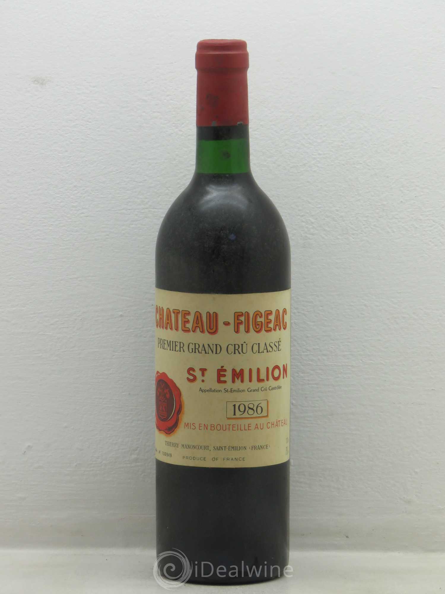 Château Figeac 1er Grand Cru Classé A 1986 - Lot de 1 bouteille - 0
